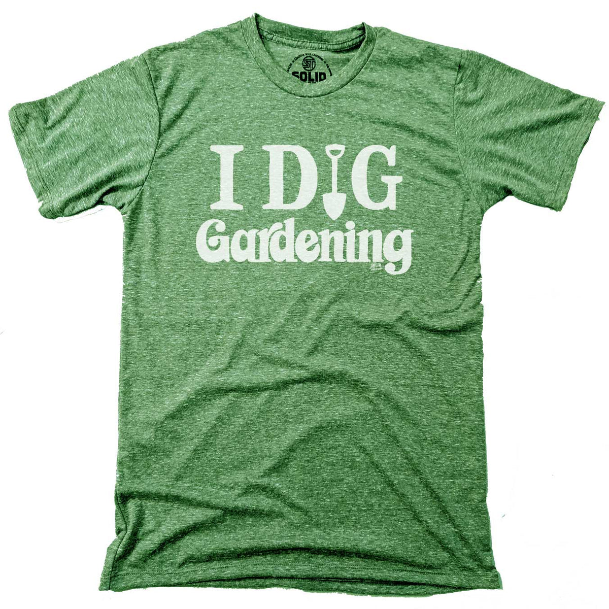 Men&#39;s I Dig Gardening Vintage Farming Graphic Tee | Retro Plant Triblend T-Shirt | Solid Threads