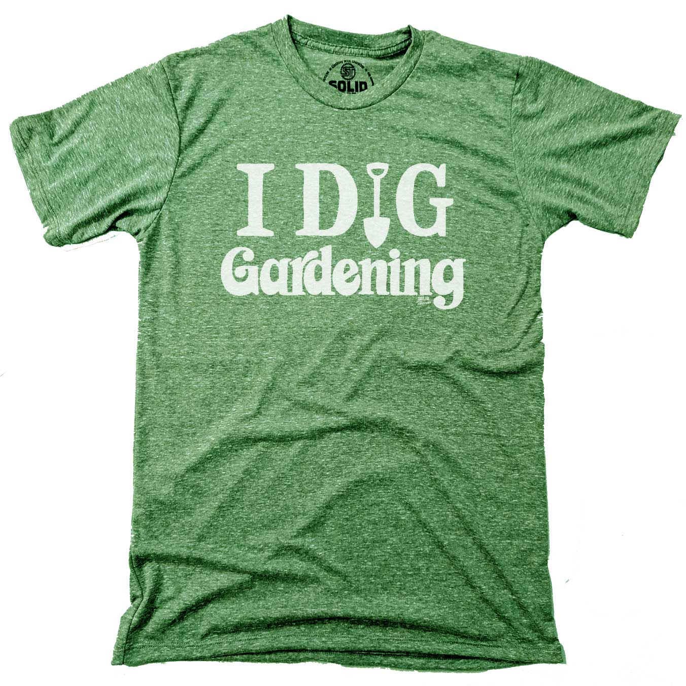 Men's I Dig Gardening Vintage Farming Graphic Tee | Retro Plant Triblend T-Shirt | Solid Threads