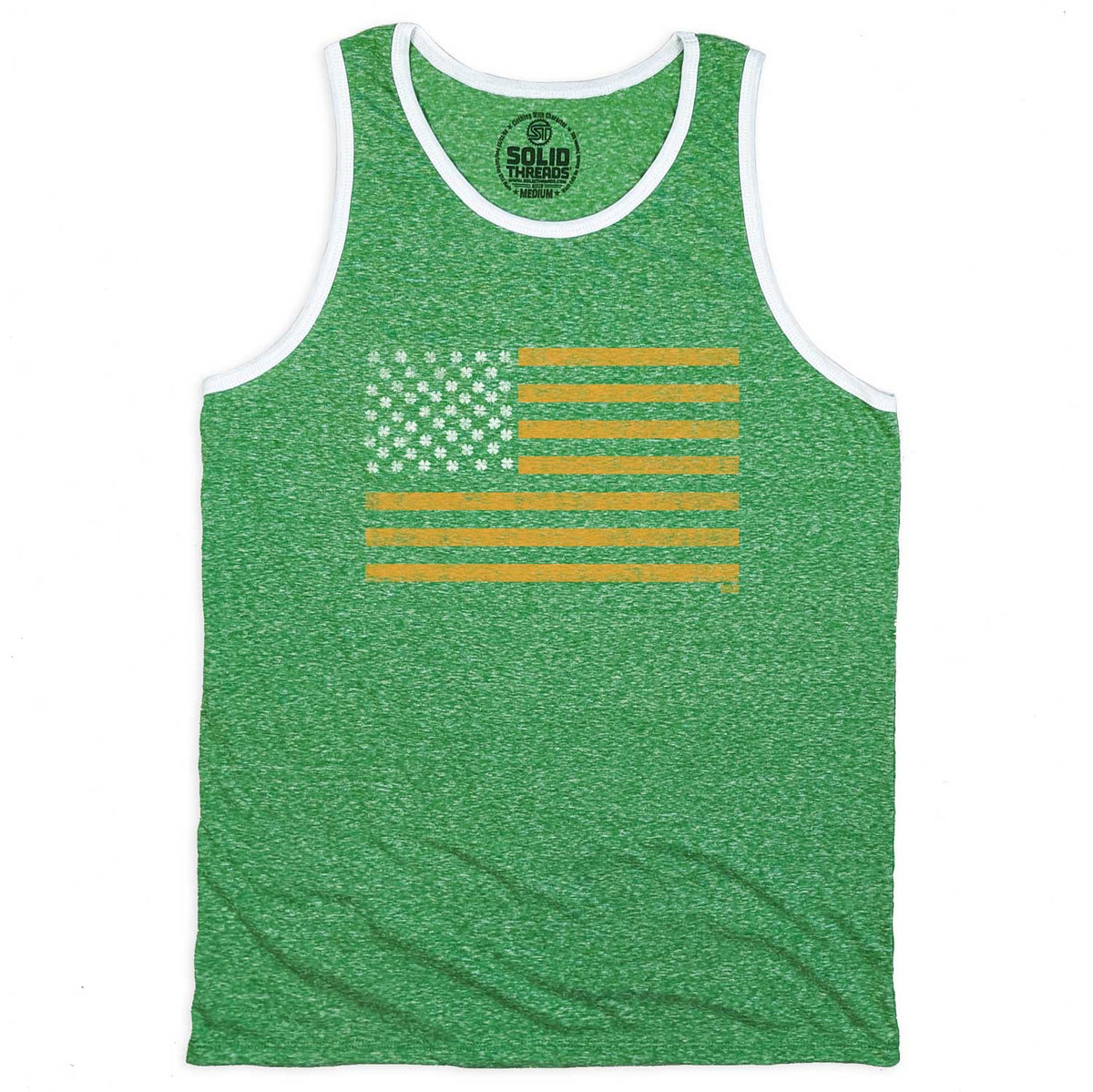 Men&#39;s Irish American Vintage Graphic Tank Top | Retro Irish T-shirt | Solid Threads