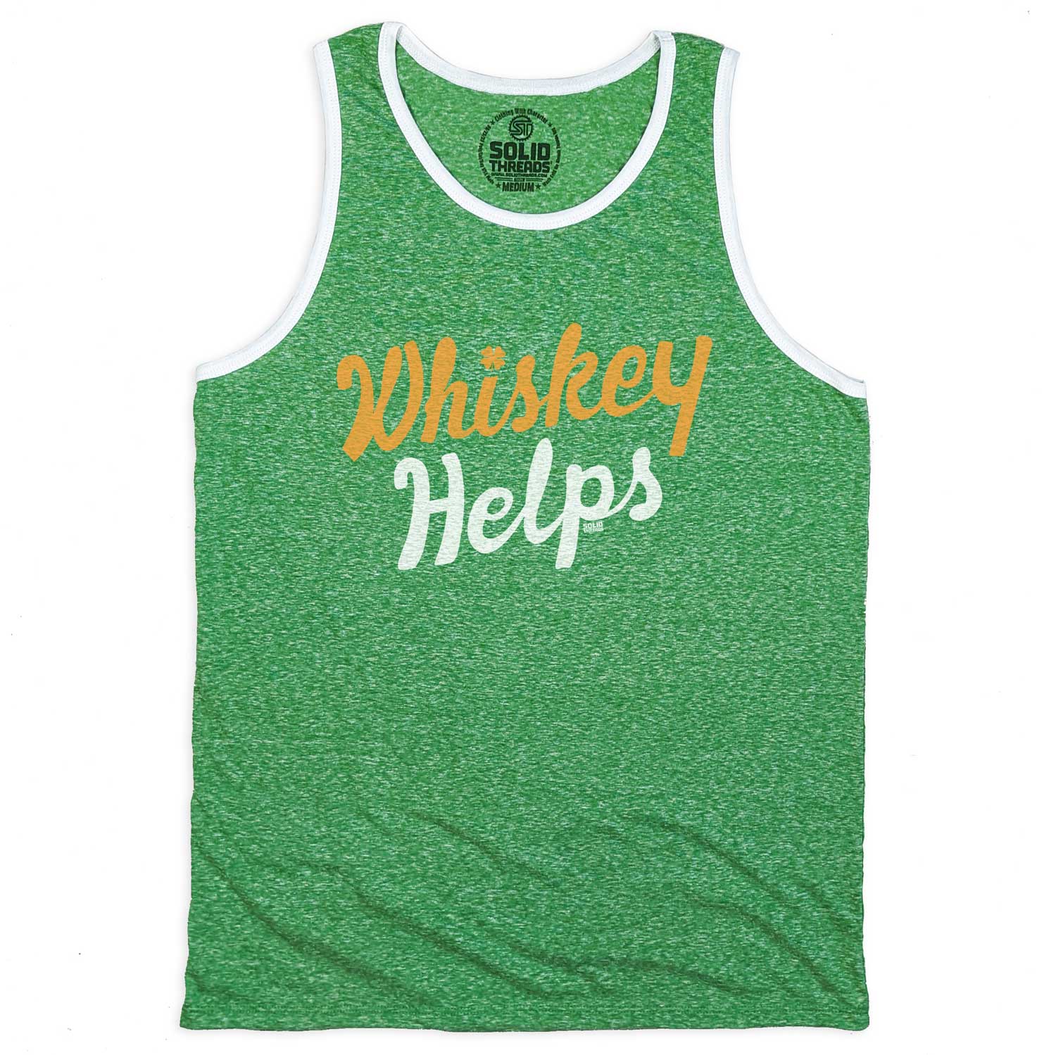Men's Irish Whiskey Helps Vintage Graphic Tank Top | Funny Irish T-shirt | Solid Threads