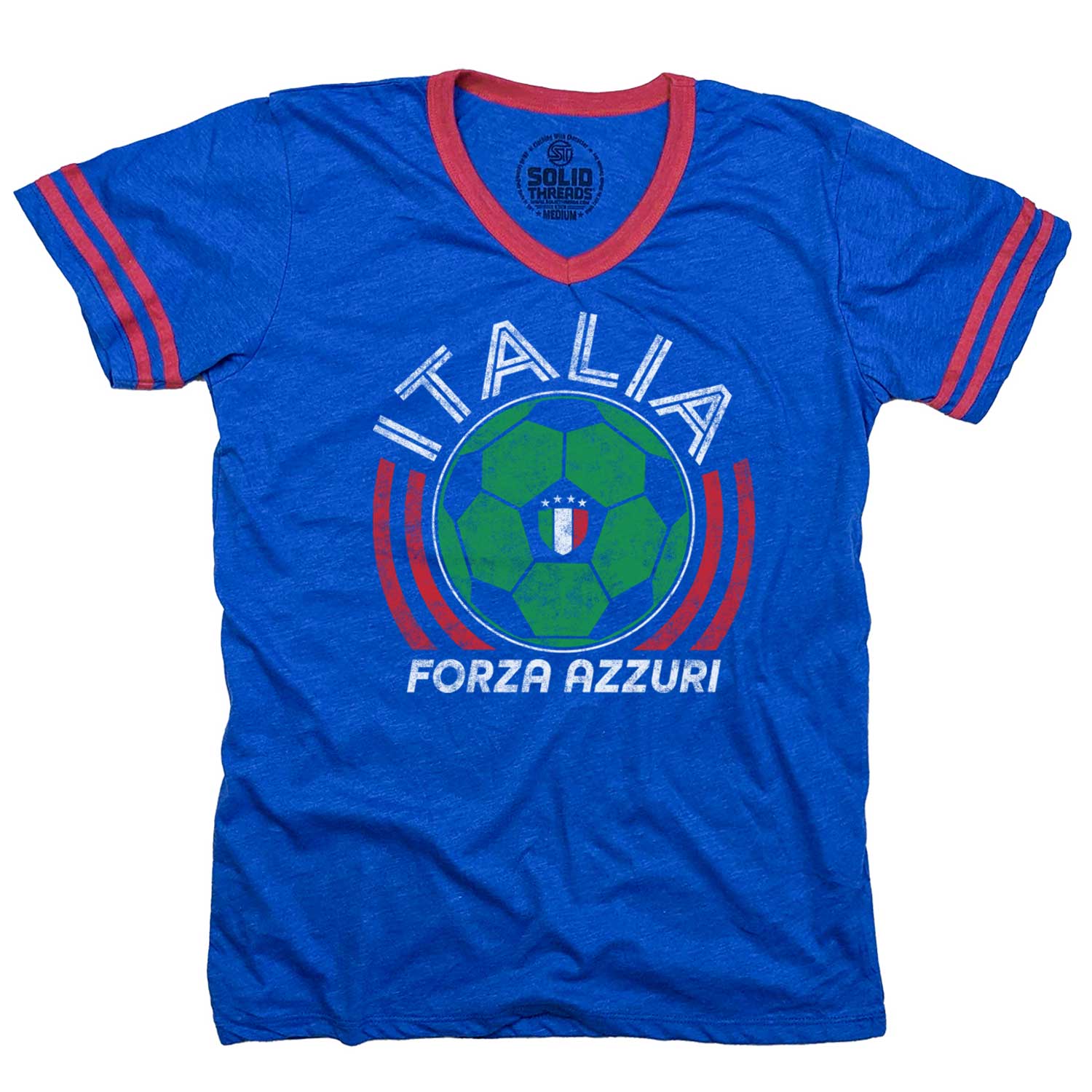 Italy National Soccer Team Ringer V-Neck T-Shirt
