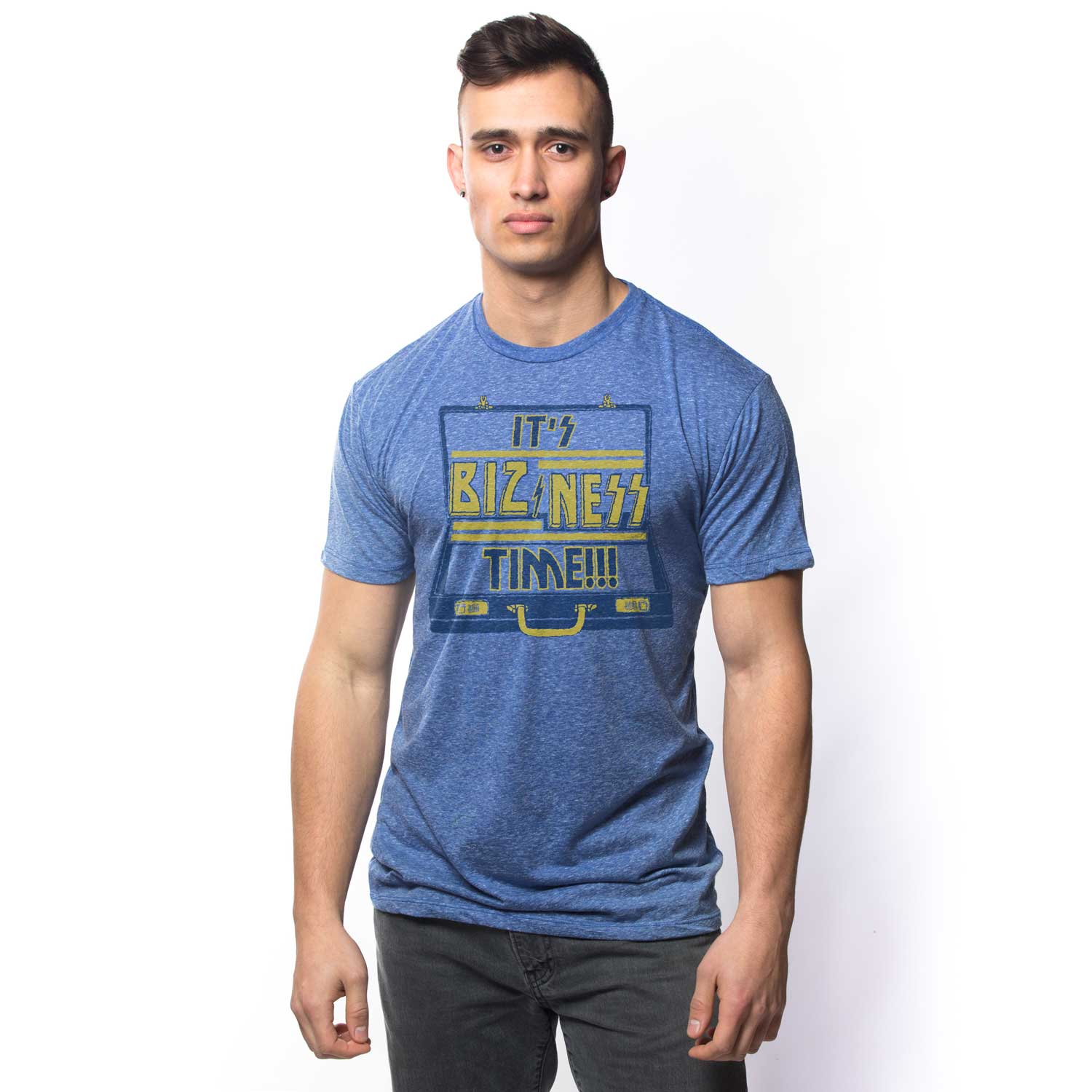 Men's It's Bizness TIme Vintage Inspired T-shirt | Funny Graphic Tee On Model| Solid Threads