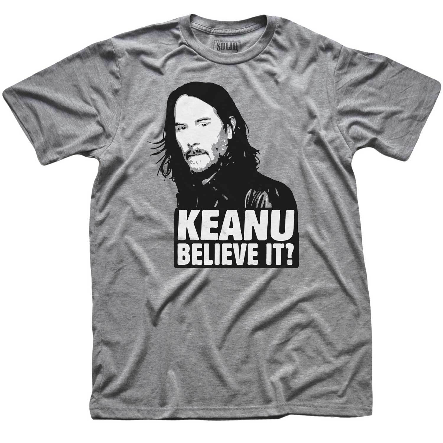Men's Keanu Believe It? Vintage Graphic T-Shirt | Funny The Matrix Tee | Solid Threads