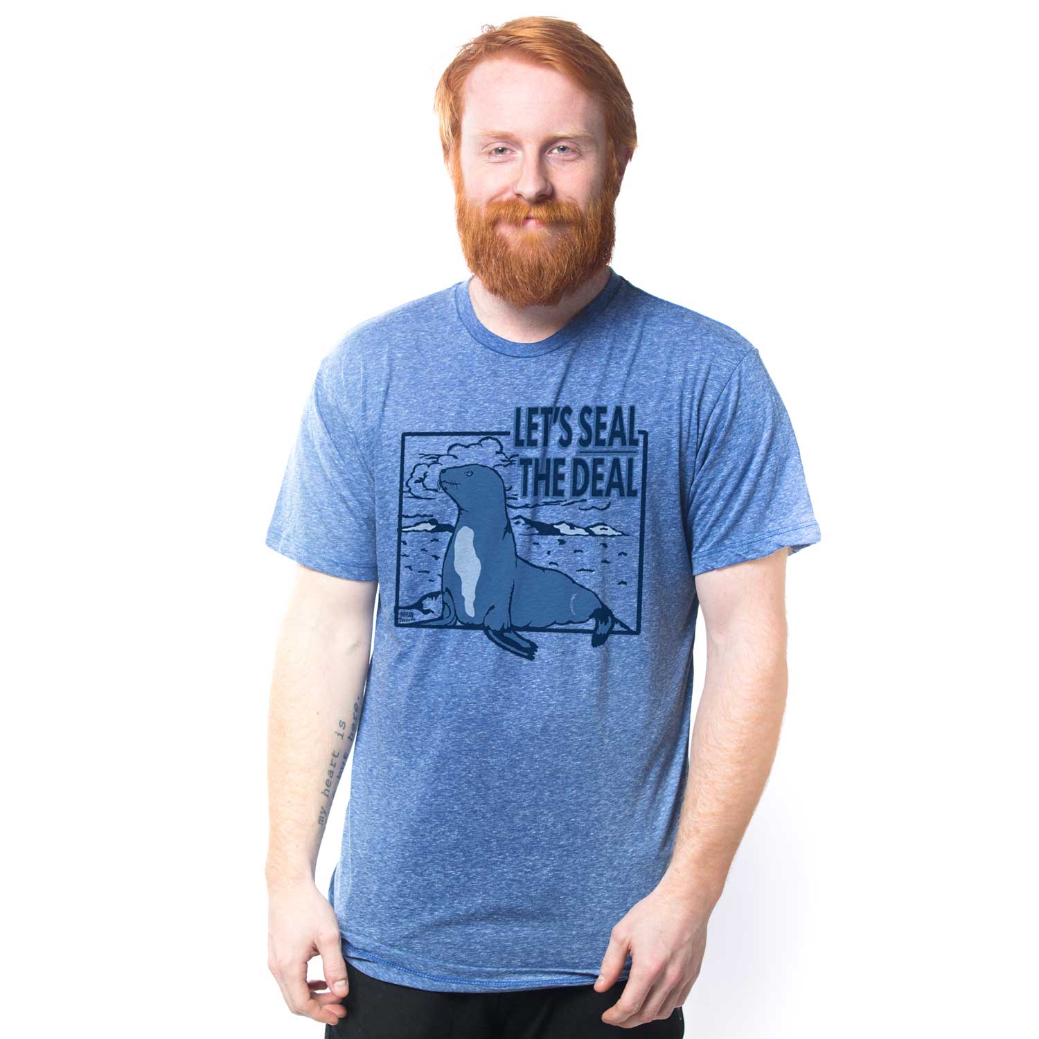 Men's Seal The Deal Vintage Graphic T-Shirt | Funny Ocean Tee on Model | Solid Threads