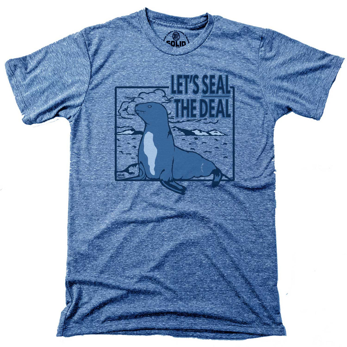 Men&#39;s Seal The Deal Vintage Graphic Tee | Funny Beach Animal T-Shirt | Solid Threads