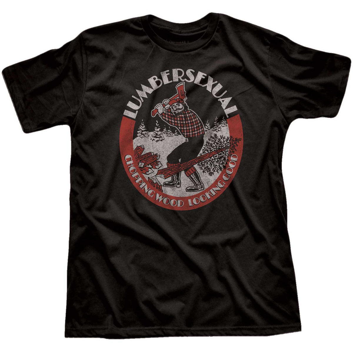 Men&#39;s Lumbersexual Blackwash Vintage Graphic T-Shirt | Funny Lumberjack Tee | Solid Threads