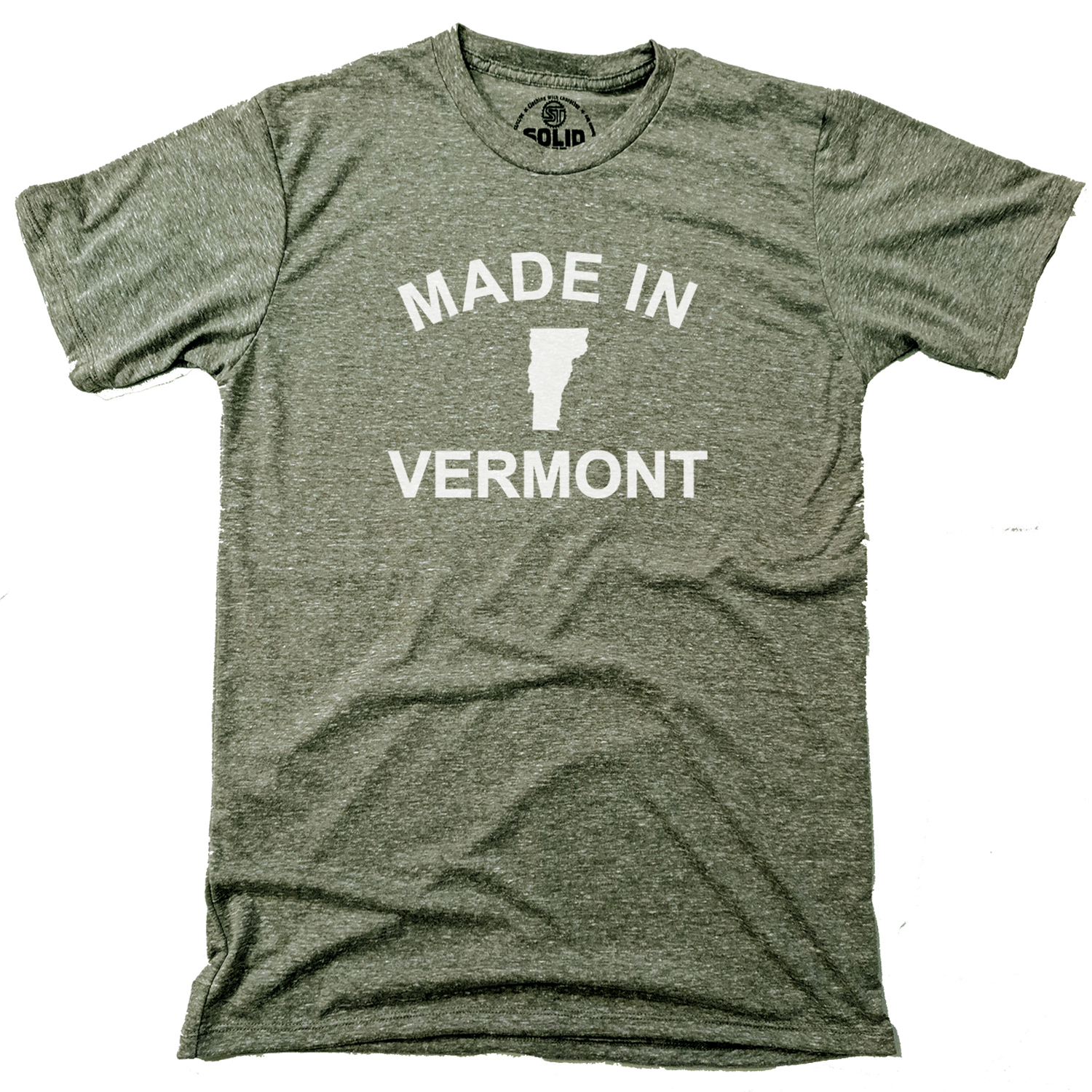 Men's Made in Vermont Cool New England Graphic Tee | Retro Green Mountains T-shirt | Solid Threads