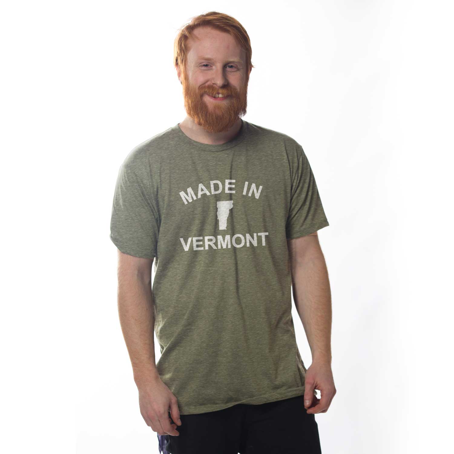 Men's Made in Vermont Cool New England Graphic Tee | Retro Green Mountains T-shirt | Solid Threads