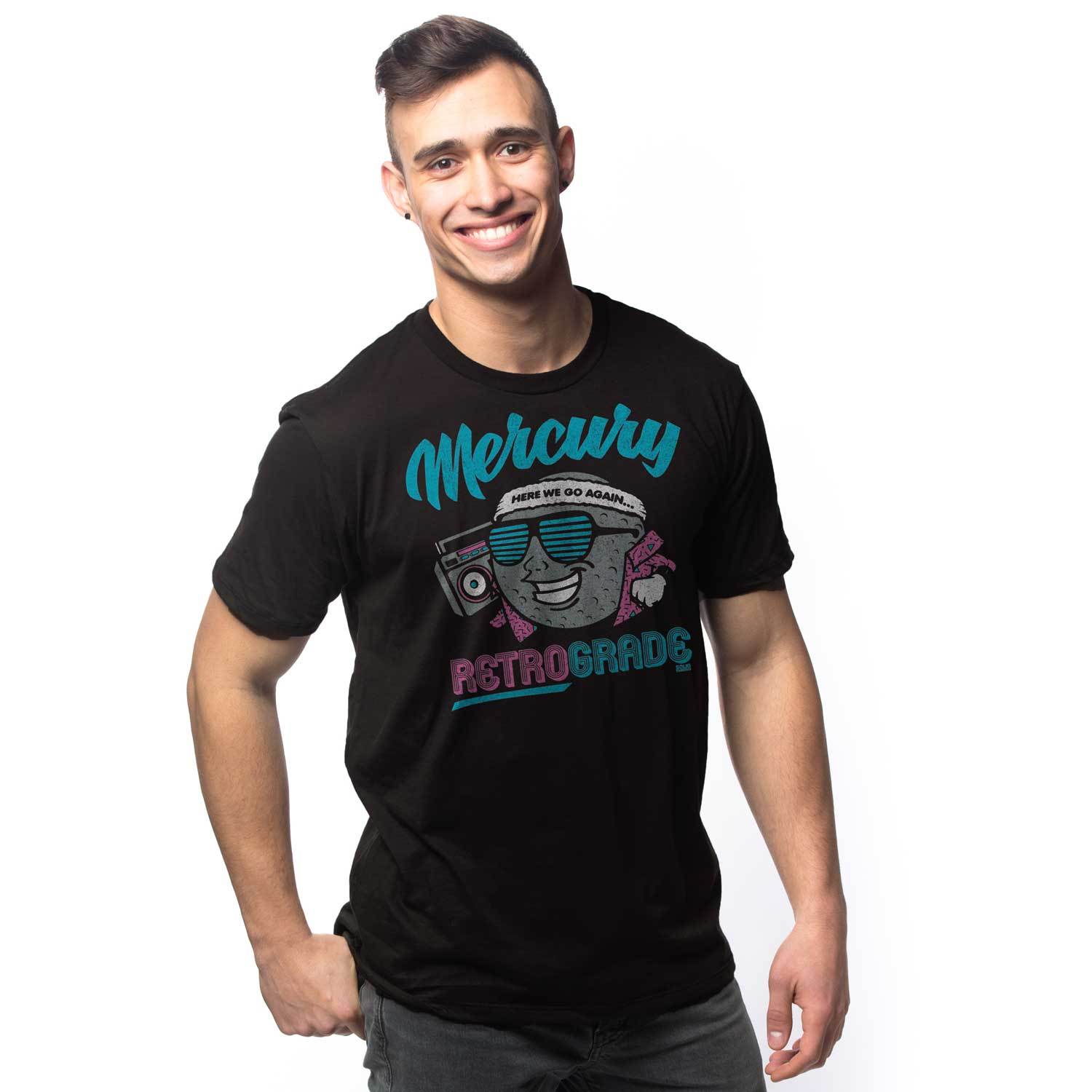 Men's Mercury Retrograde Vintage Inspired T-Shirt | Funny 80s Graphic Tee | Solid Threads