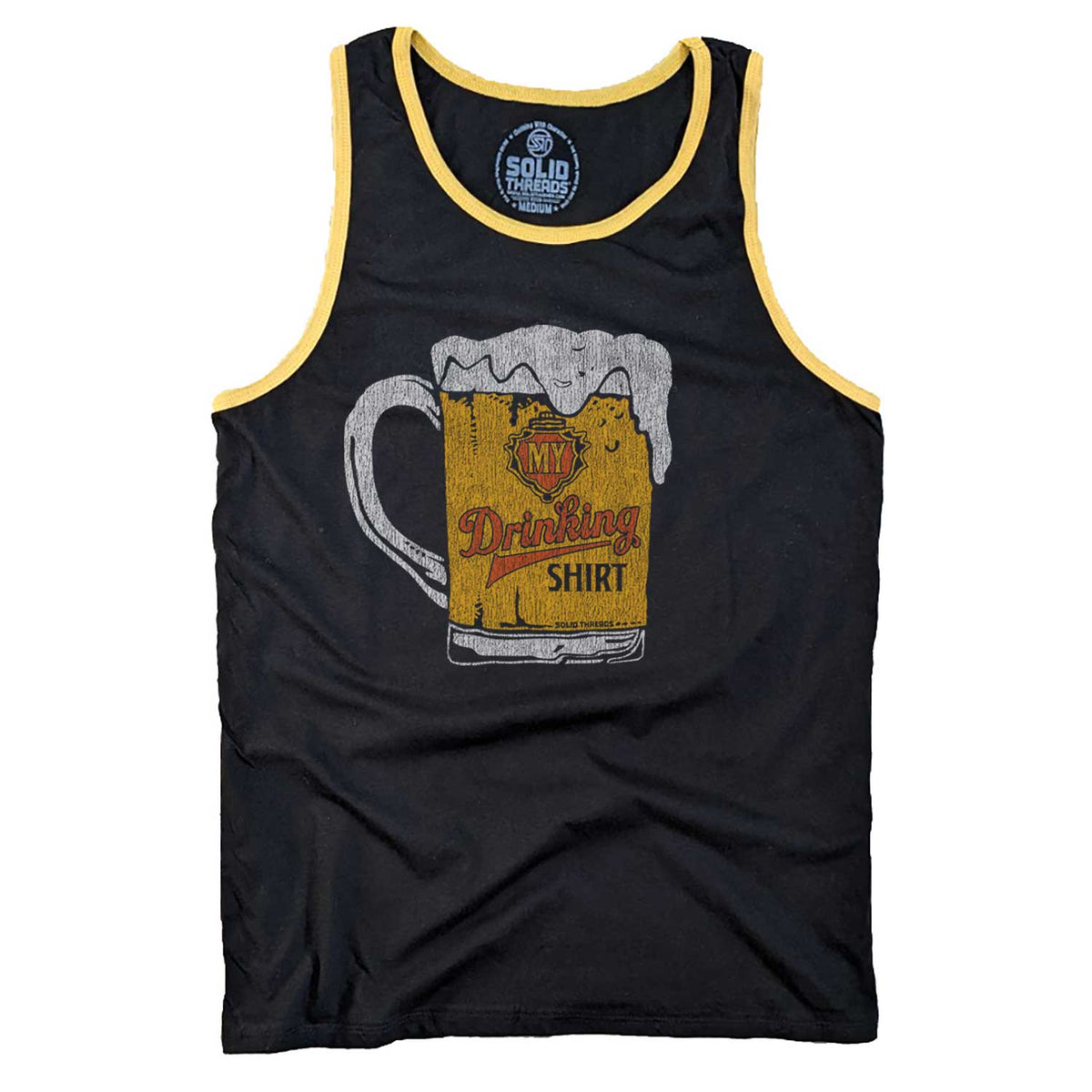 Men&#39;s My Drinking Shirt Vintage Graphic Tank Top | Funny Beer T-shirt | Solid Threads