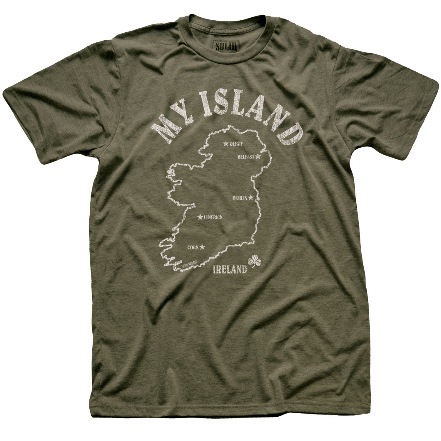 My Island Ireland Cool Graphic T-Shirt  Vintage Irish Pride Tee - Solid  Threads