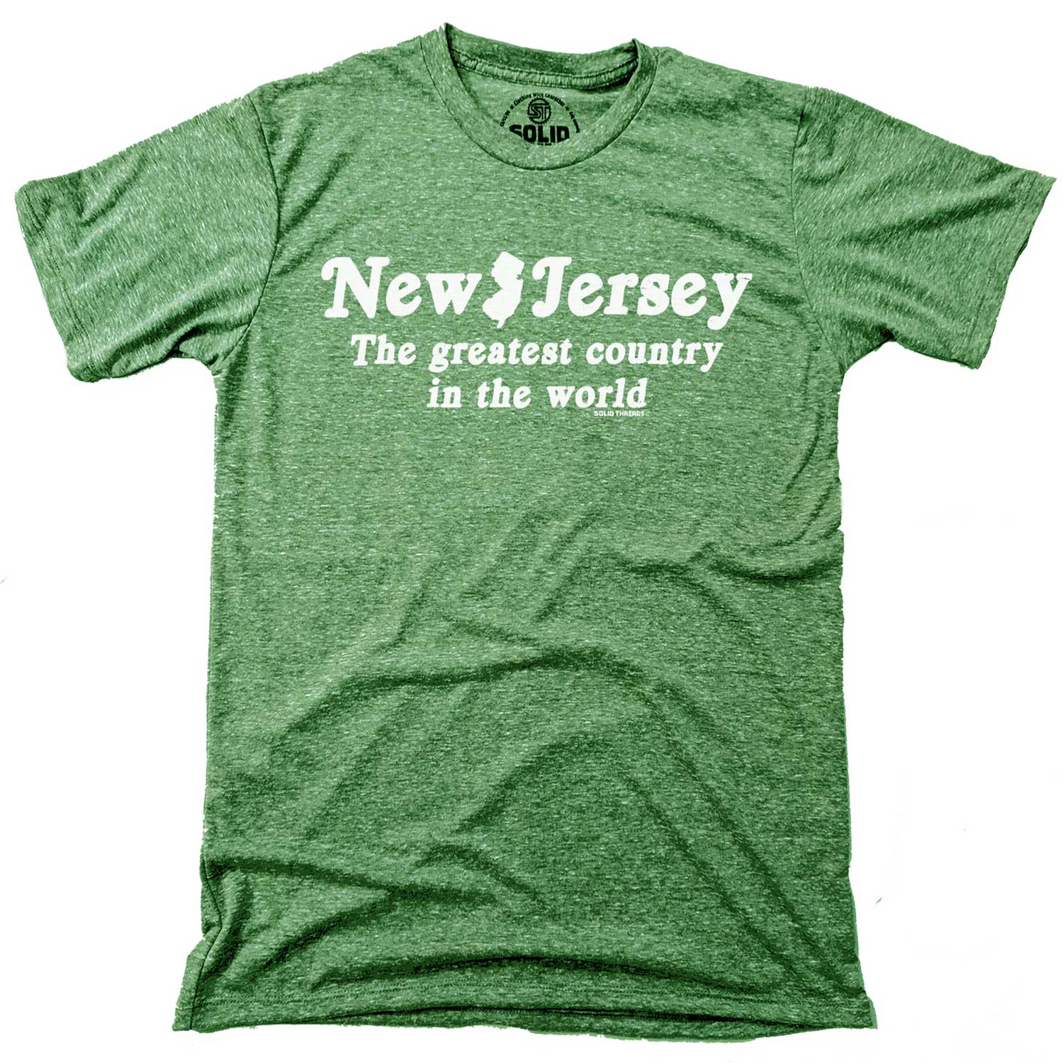 Men's NJ Greatest Country Vintage Graphic T-Shirt | Funny Garden State Triblend Tee | Solid Threads