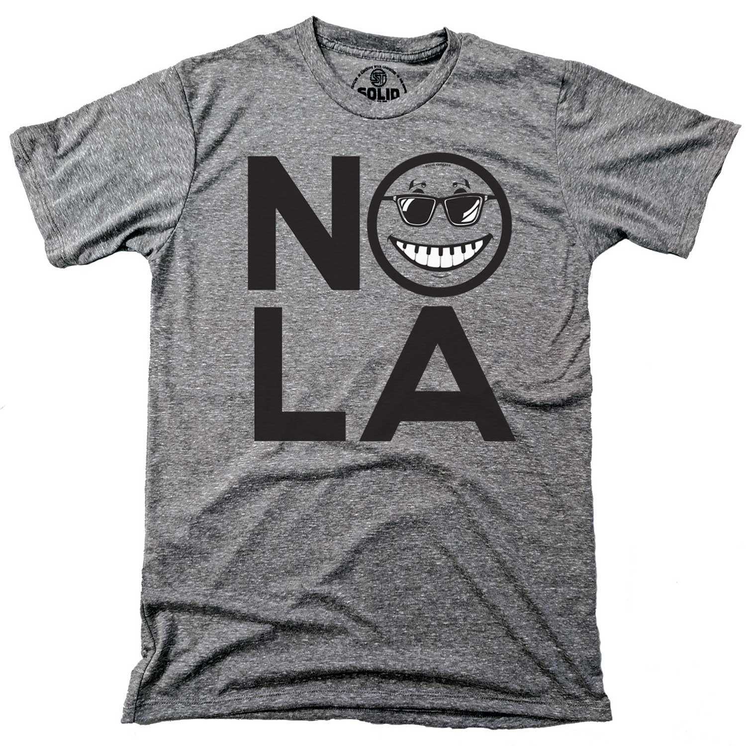 Men's NOLA Smile Music Vintage Graphic Tee | Retro New Orleans Partying T-Shirt | SOLID THREADS