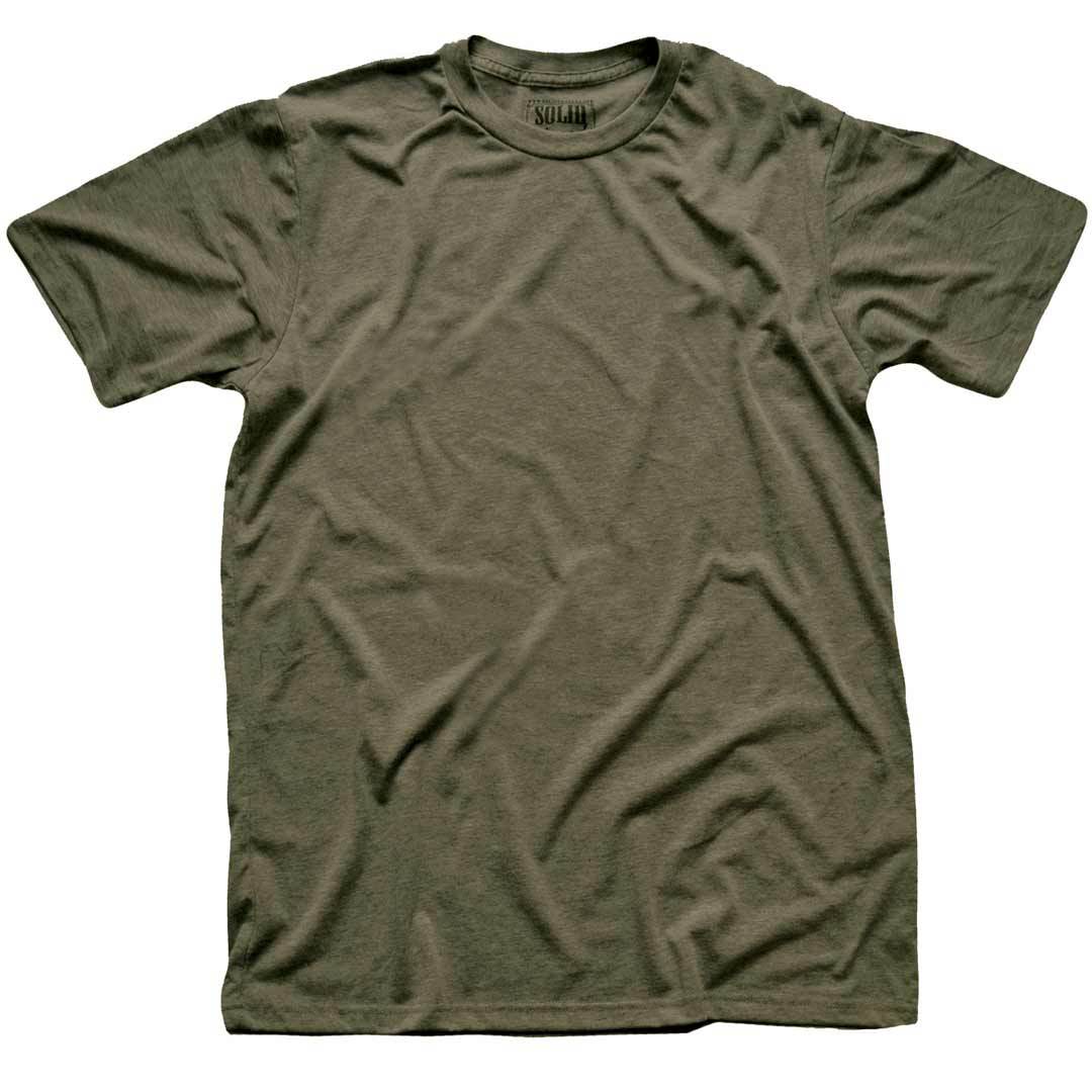 Men's Solid Threads Crew Neck Olive T-shirt