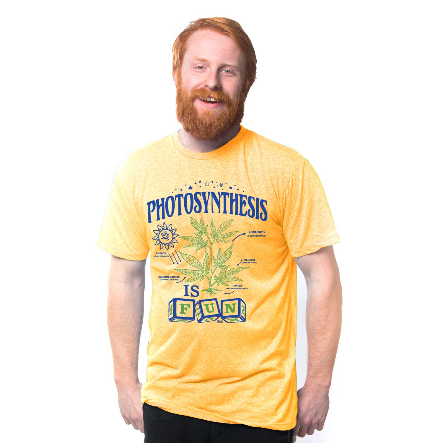 Photosynthesis Is Fun Vintage Graphic Tee | Funny Weed Farming T-Shirt Triblend Gold / X-Large