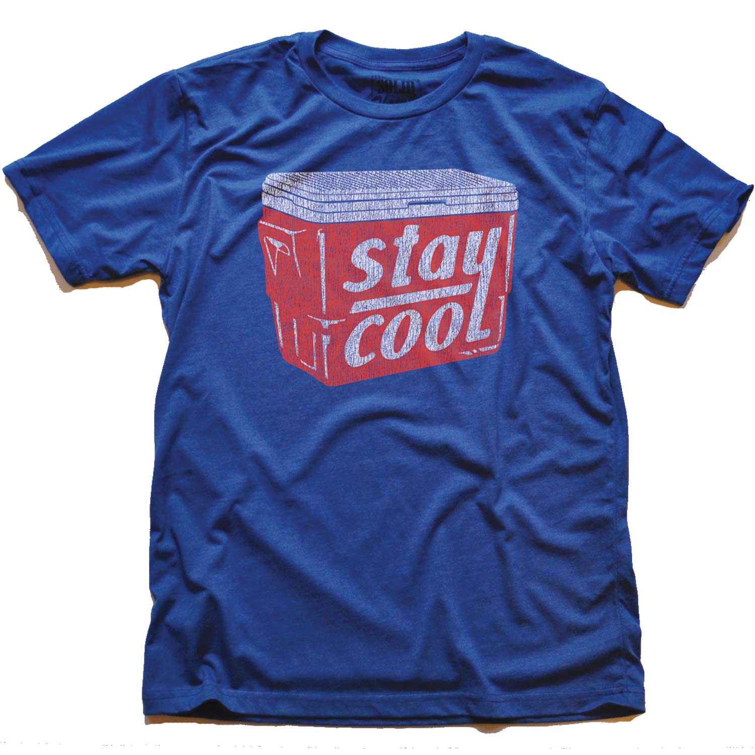 Men's Vintage Stay Cool Ice Box Graphic Tee | Retro Summer Drinking Beers T-shirt | Solid Threads