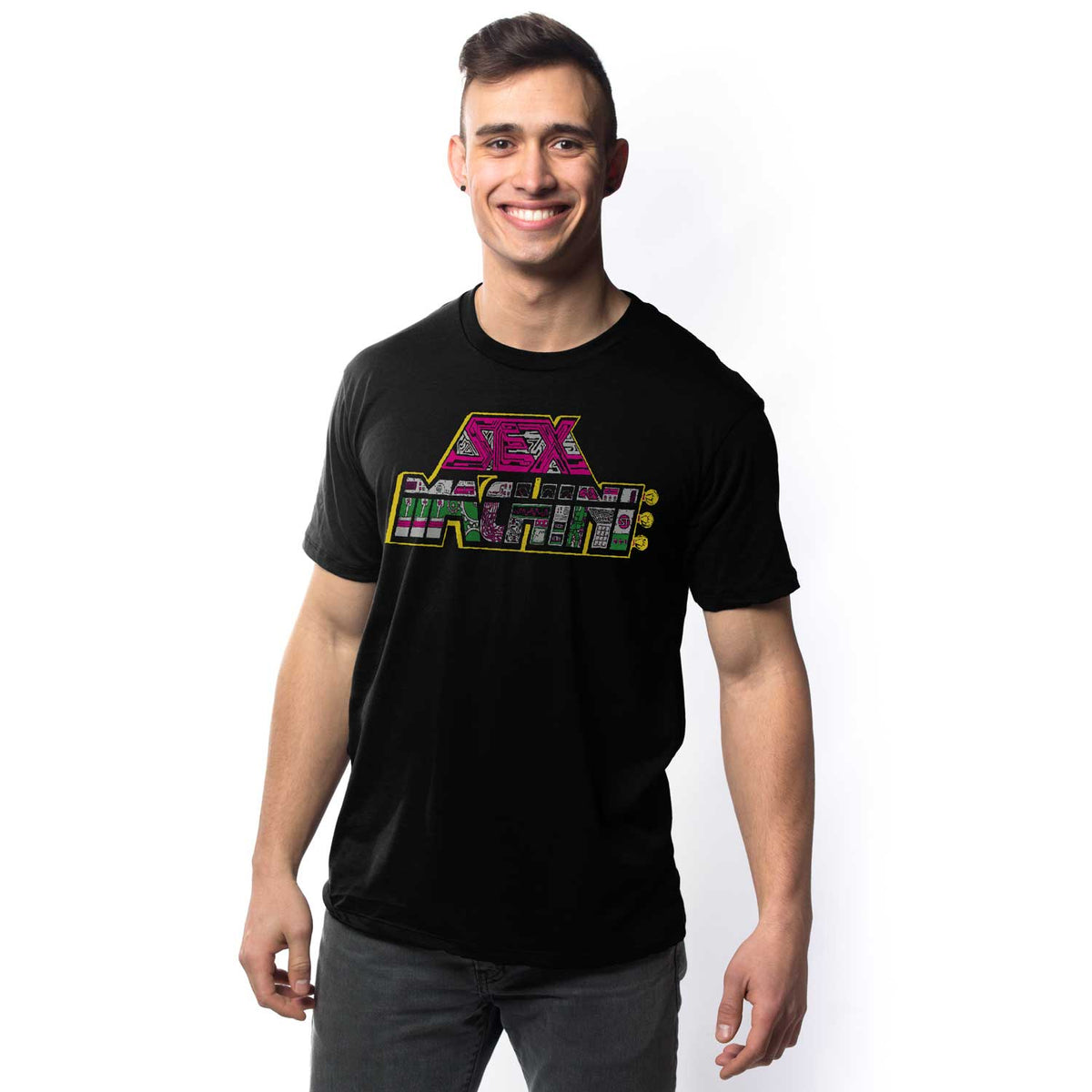 Men's Sex Machine Vintage Graphic Tee | Cool James Brown T-shirt on Model | Solid Threads