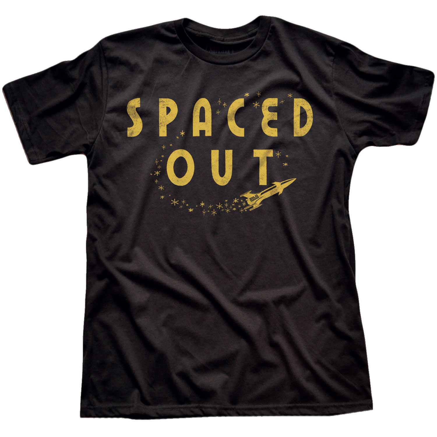 Men's Spaced Out Vintage 420 Graphic T-Shirt | Funny Marijuana Tee | Solid Threads