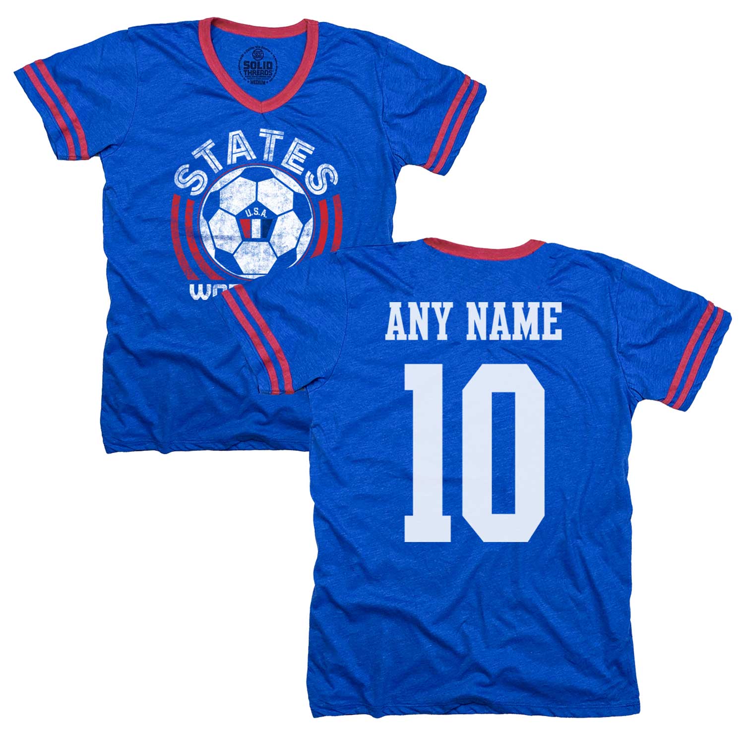 US National Soccer Team Ringer V-Neck T-Shirt