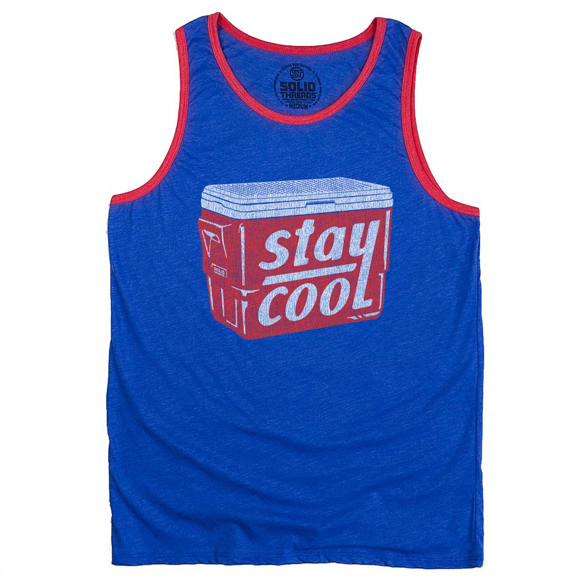 Men&#39;s Stay Cool Vintage Graphic Tank Top | Funny Drinking T-shirt | Solid Threads