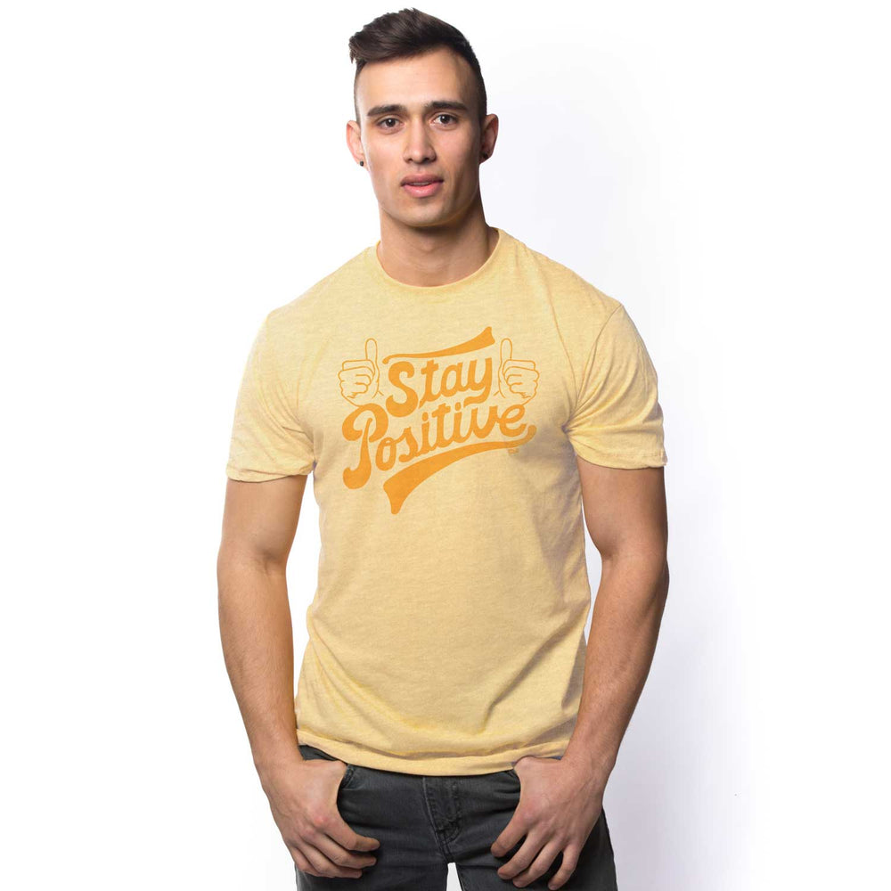 Stay Positive Cool Graphic T-Shirt | Retro Feel Good Happiness Tee ...