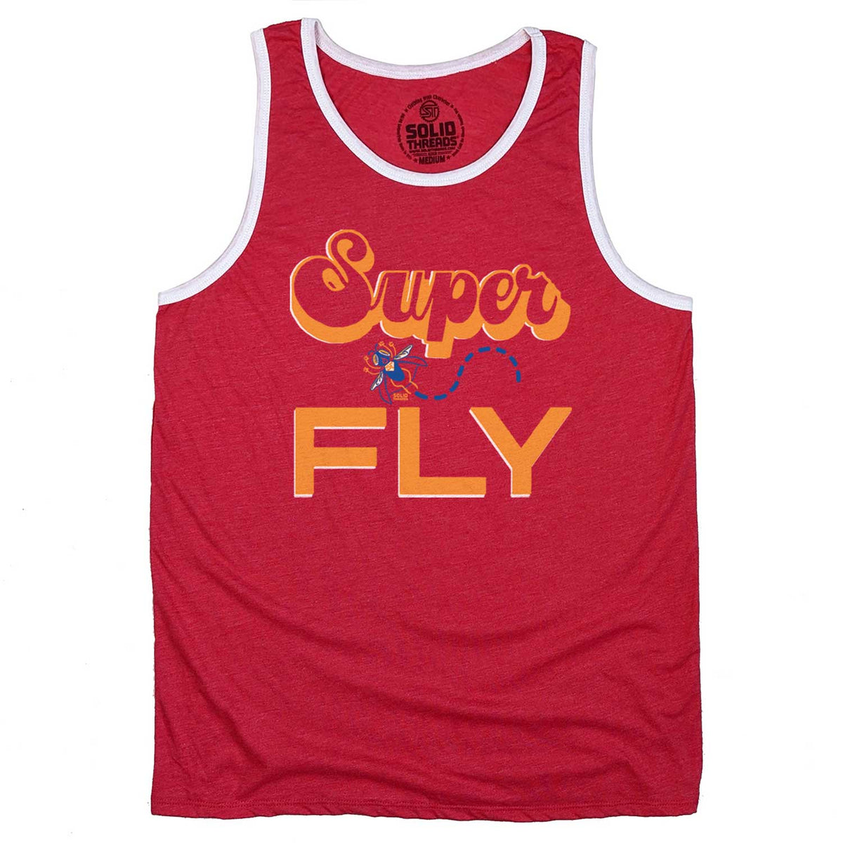 Men&#39;s Superfly Vintage Graphic Tank Top | Retro Curtis Mayfield T-shirt | Solid Threads