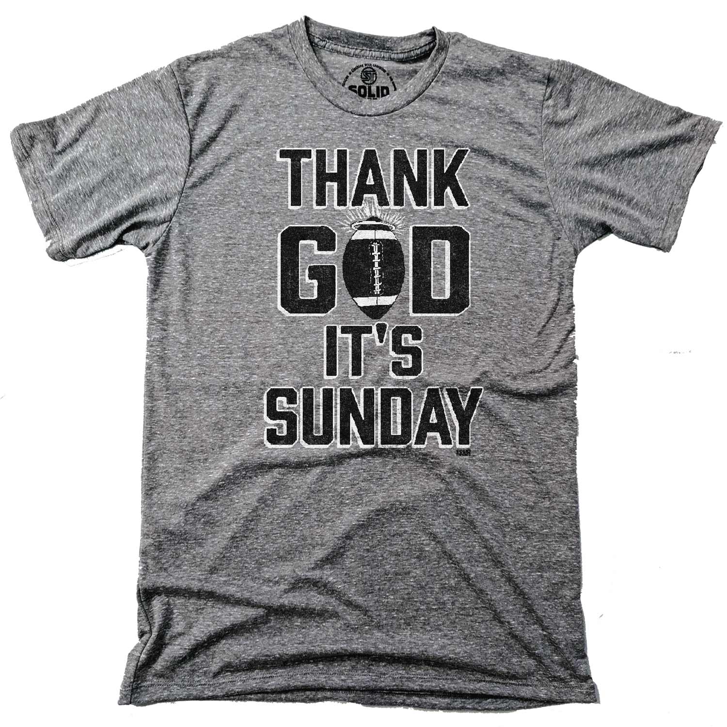 Men's Thank God It's Sunday Vintage Graphic T-Shirt | Funny NFL Season Tee | Solid Threads