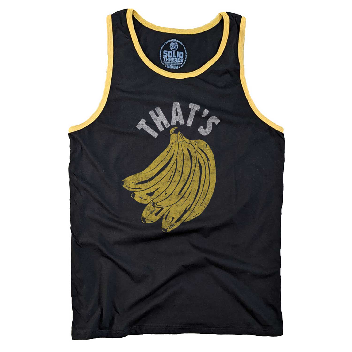 Men's That's Bananas Vintage Graphic Tank Top | Funny Banana T-shirt | Solid Threads