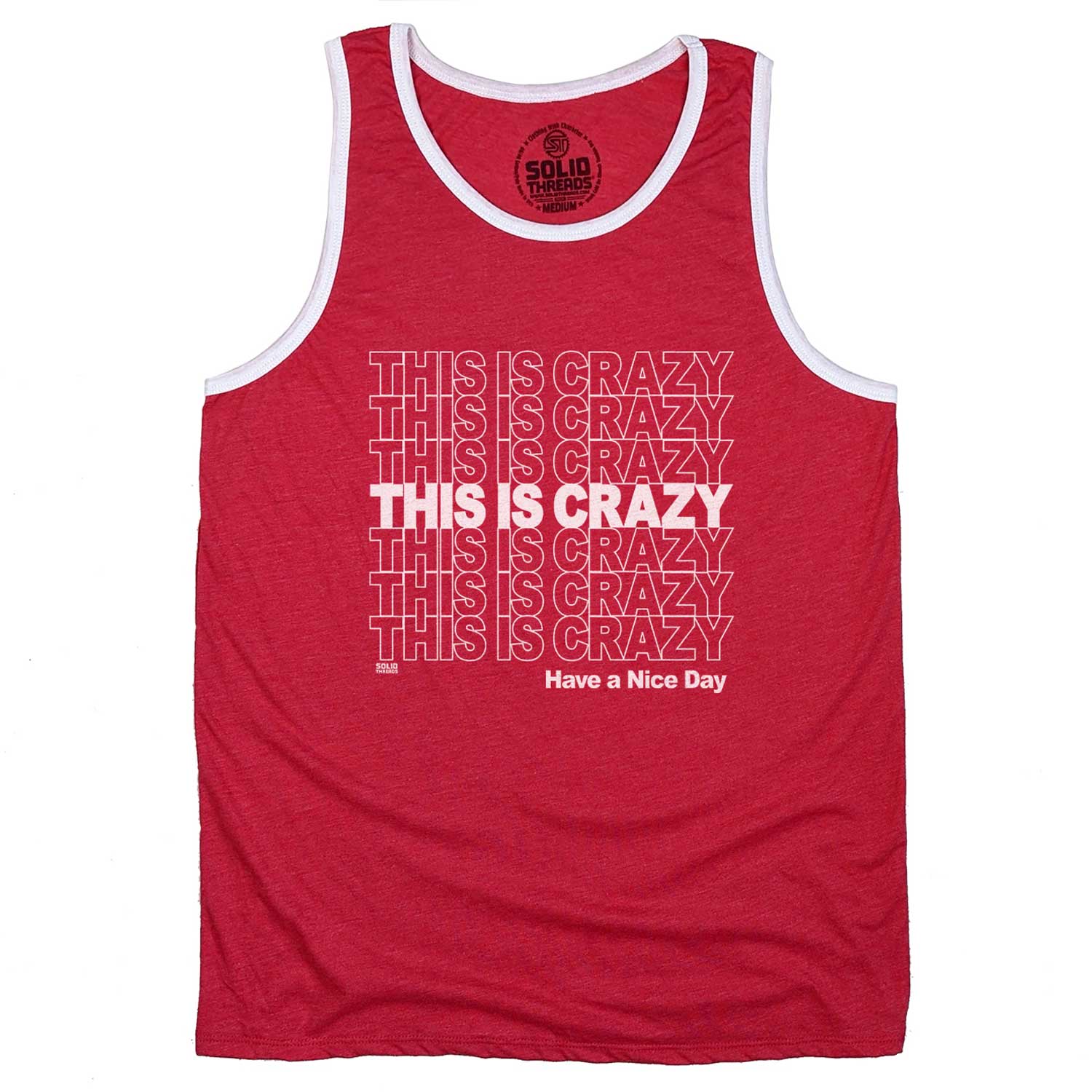 Men's This is Crazy Funny Graphic Tank Top | National Lampoon's Sleeveless Shirt | Solid Threads
