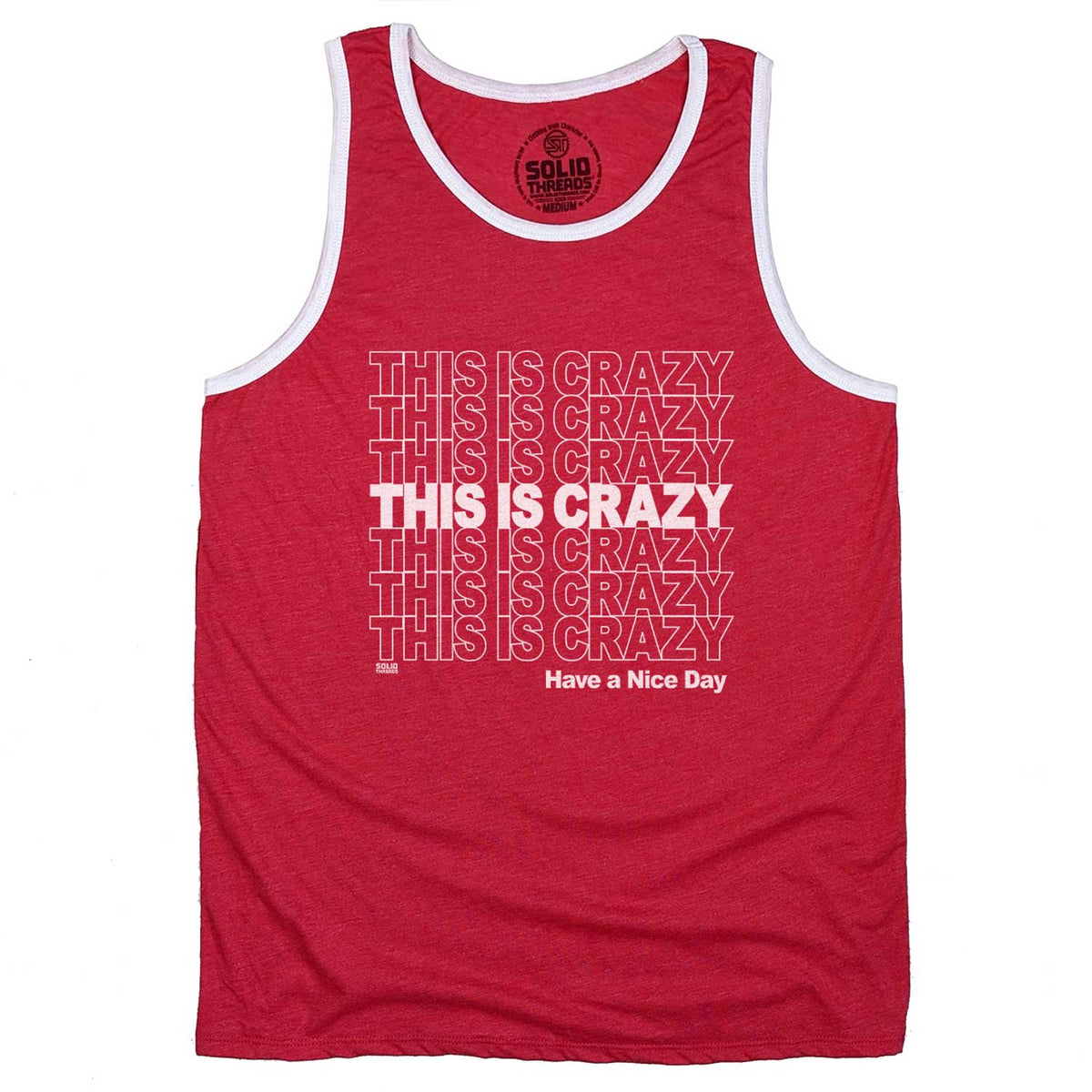 Men&#39;s This is Crazy Funny Graphic Tank Top | National Lampoon&#39;s Sleeveless Shirt | Solid Threads