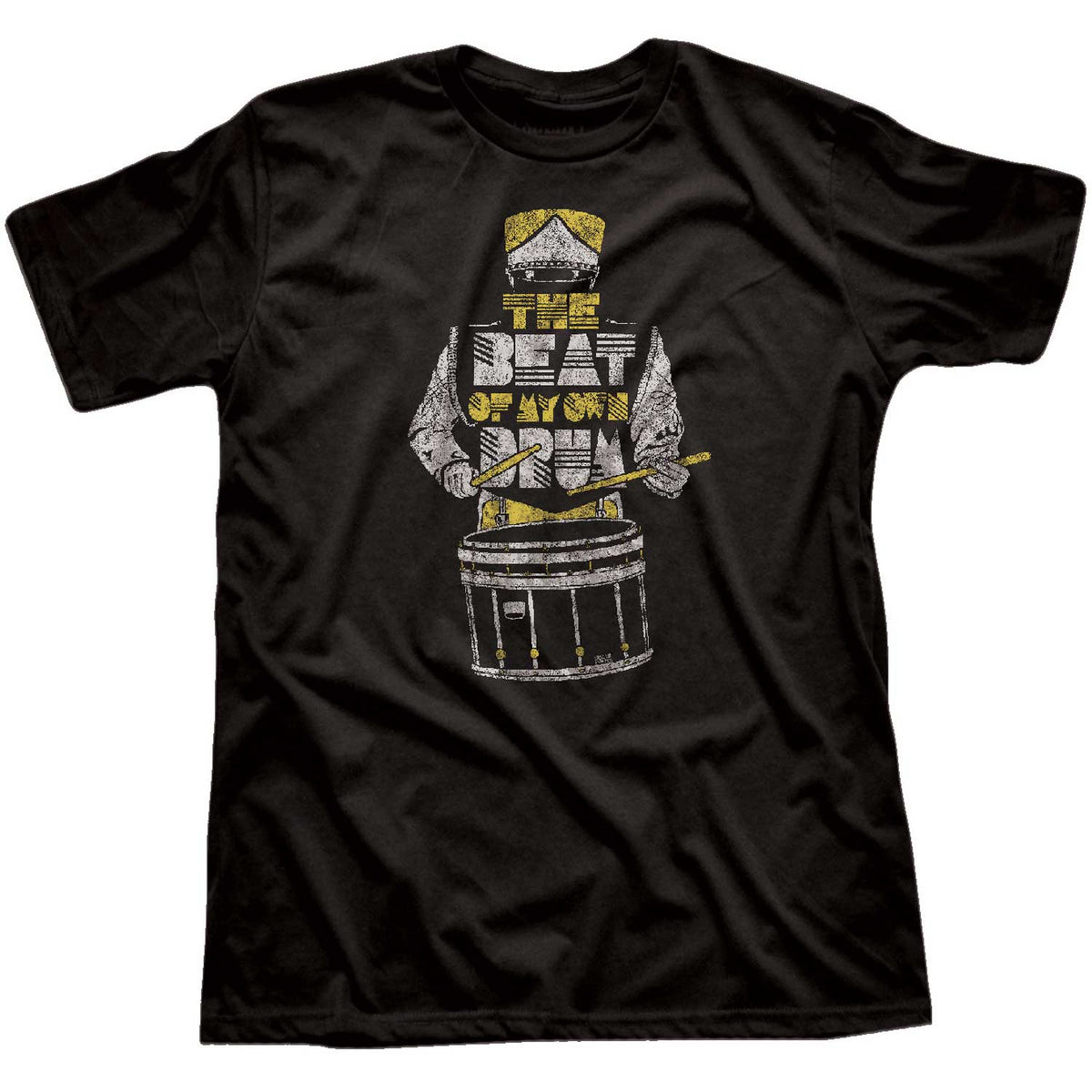 Men&#39;s The Beat Of My Own Drum Cool Graphic T-Shirt | Vintage Marching Band Tee | Solid Threads
