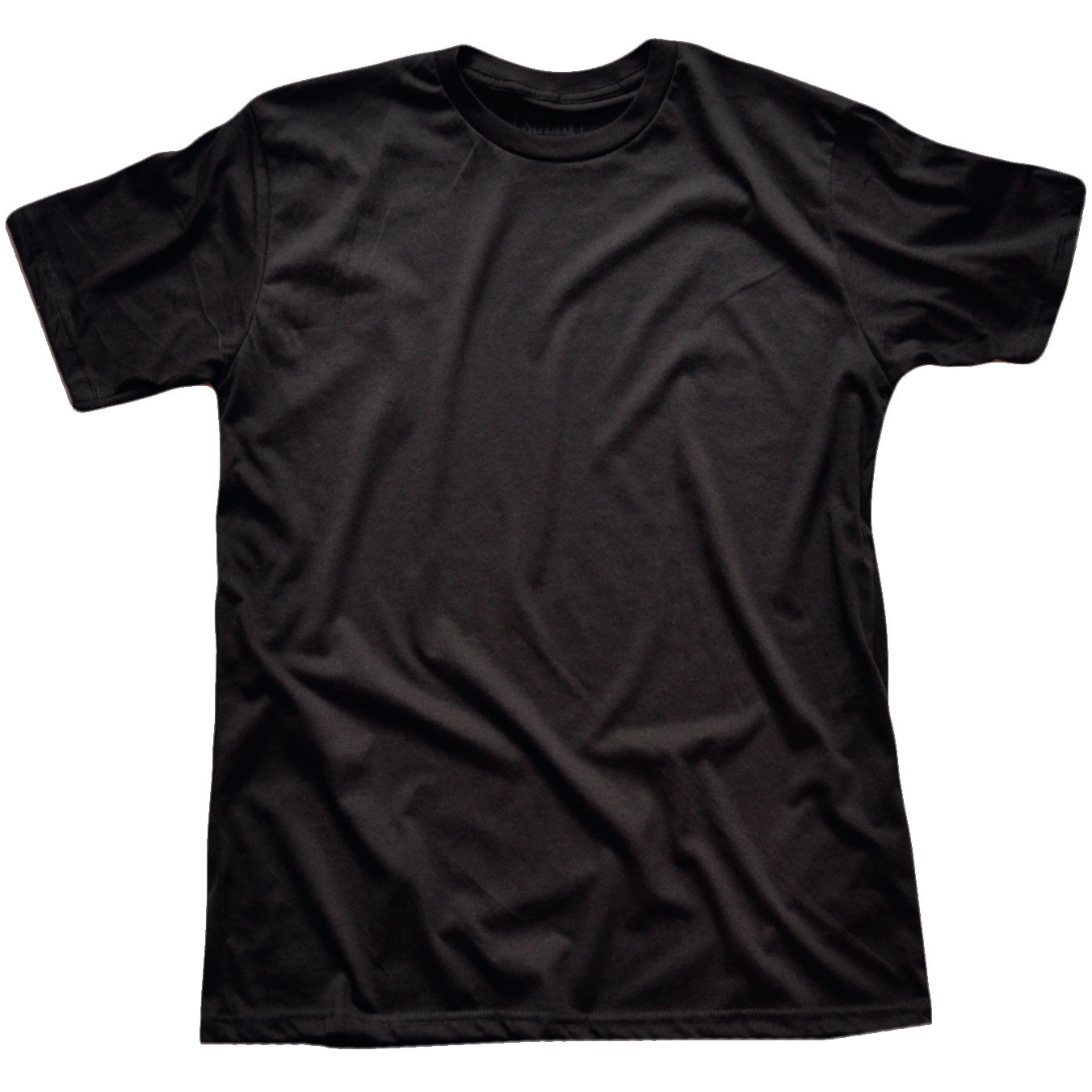 Men's Solid Threads Crew Neck Black T-shirt