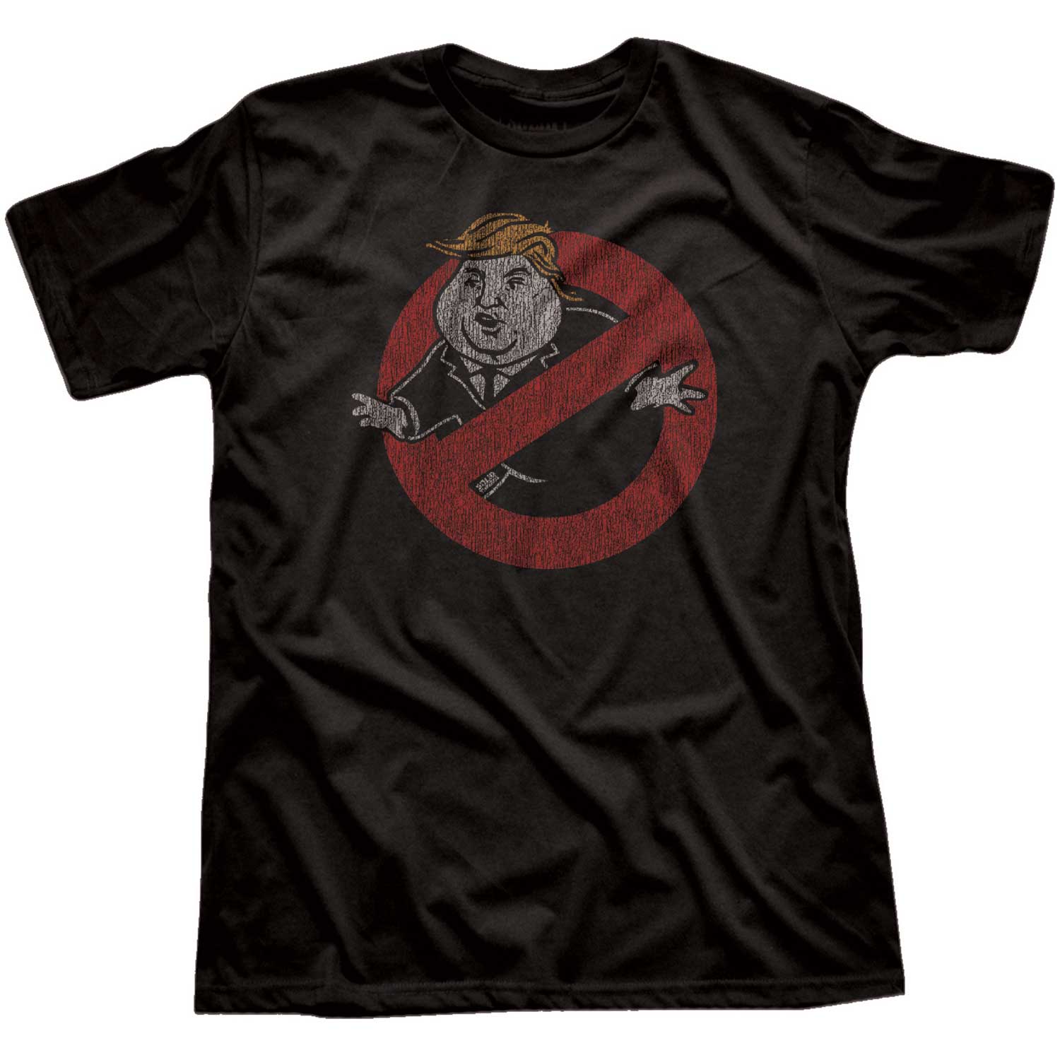 Men's Trump Busters Vintage Graphic T-Shirt | Funny Political Villian Black Tee | Solid Threads