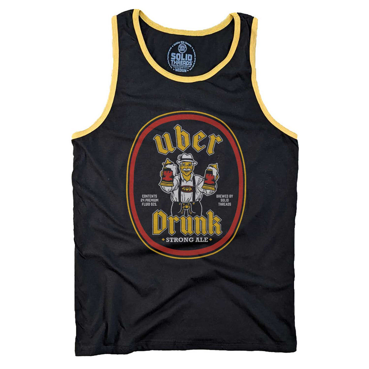 Men&#39;s Uber Drunk Vintage Graphic Tank Top | Retro Oktoberfest T-shirt | Solid Threads