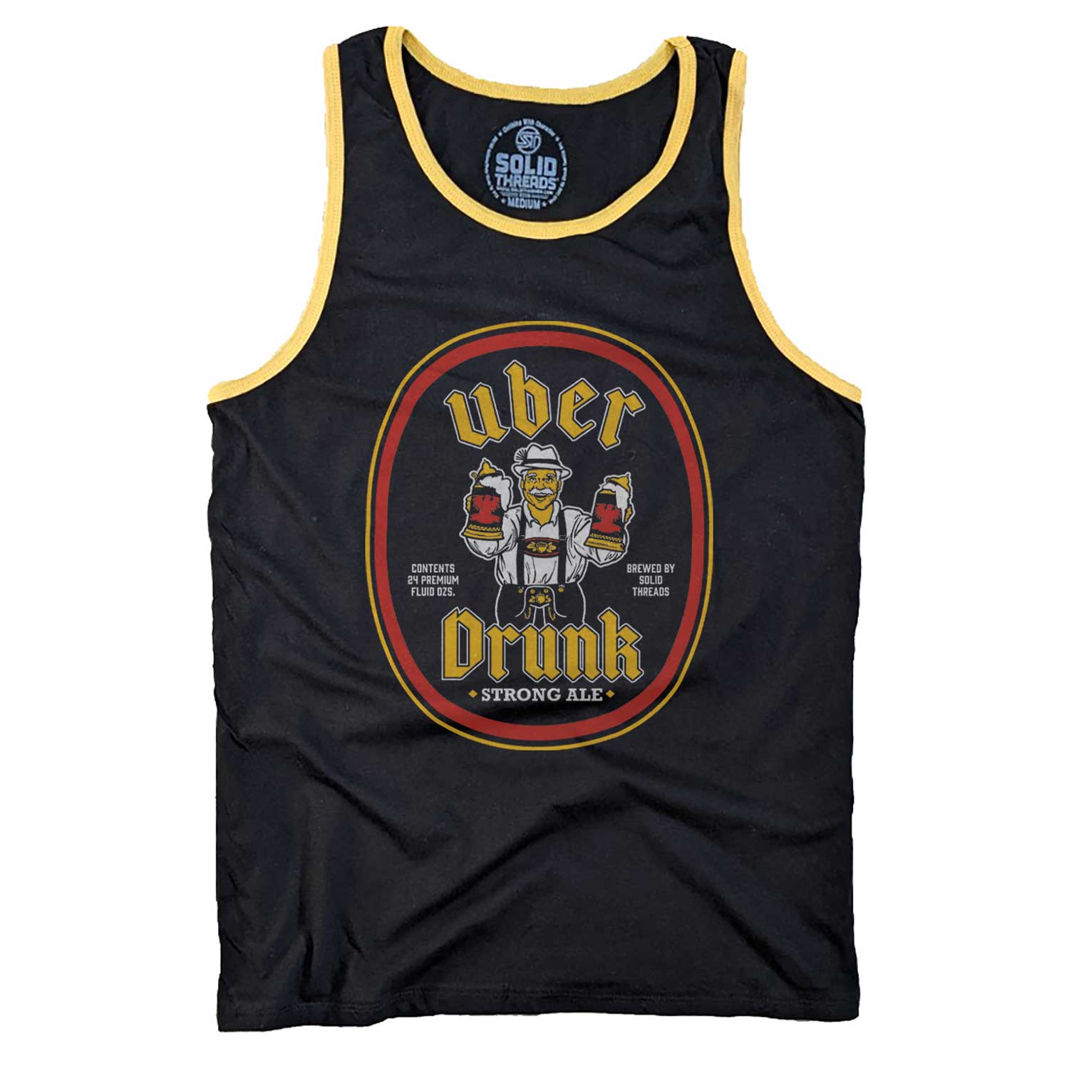 Men's Uber Drunk Vintage Graphic Tank Top | Retro Oktoberfest T-shirt | Solid Threads