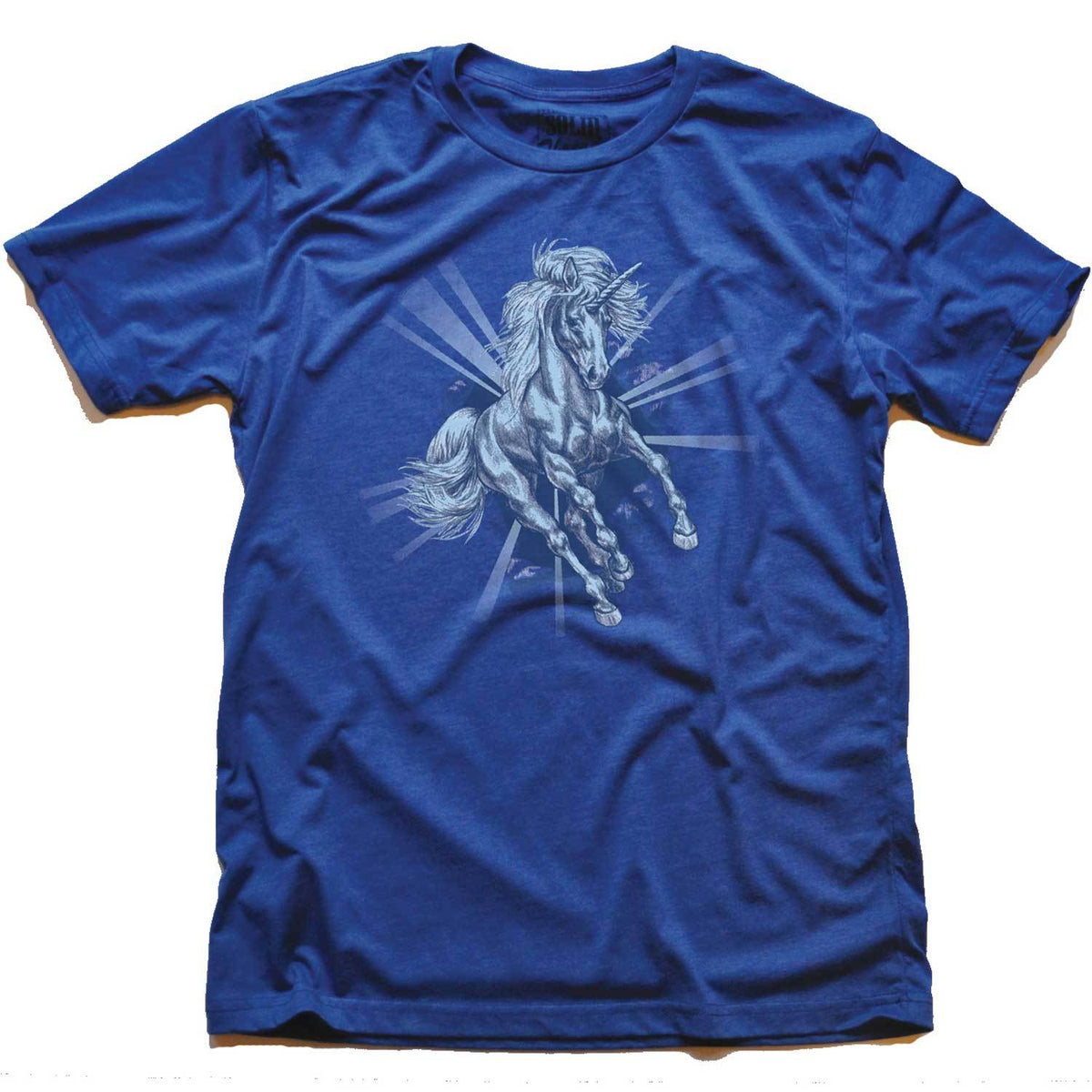 Men&#39;s Unicorn Chest Cool Mythology Graphic T-Shirt | Vintage Pegasus Tee | Solid Threads