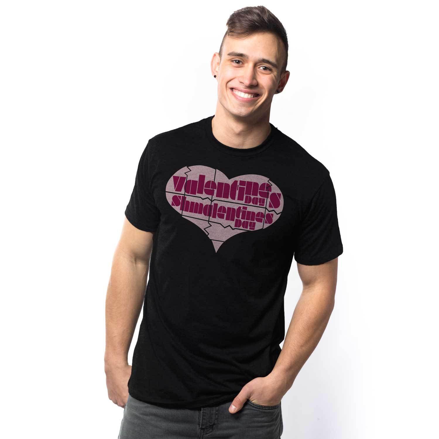 Men's Valentine's Shmalentine's Vintage Graphic T-Shirt | Funny Sarcasm Tee on Model | Solid Threads