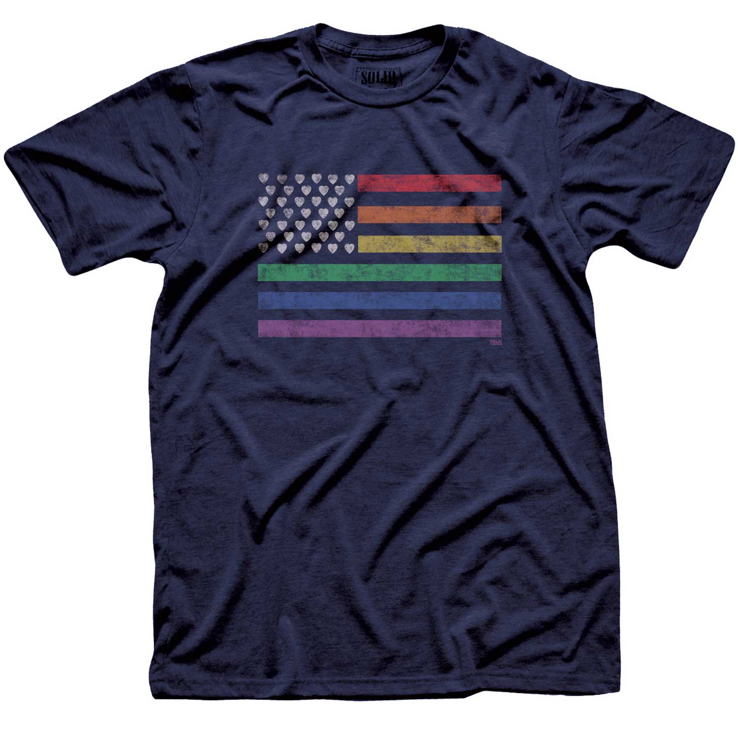 Men's American Pride Cool Graphic T-Shirt | Vintage LGBTQ Rights Tee | Solid Threads