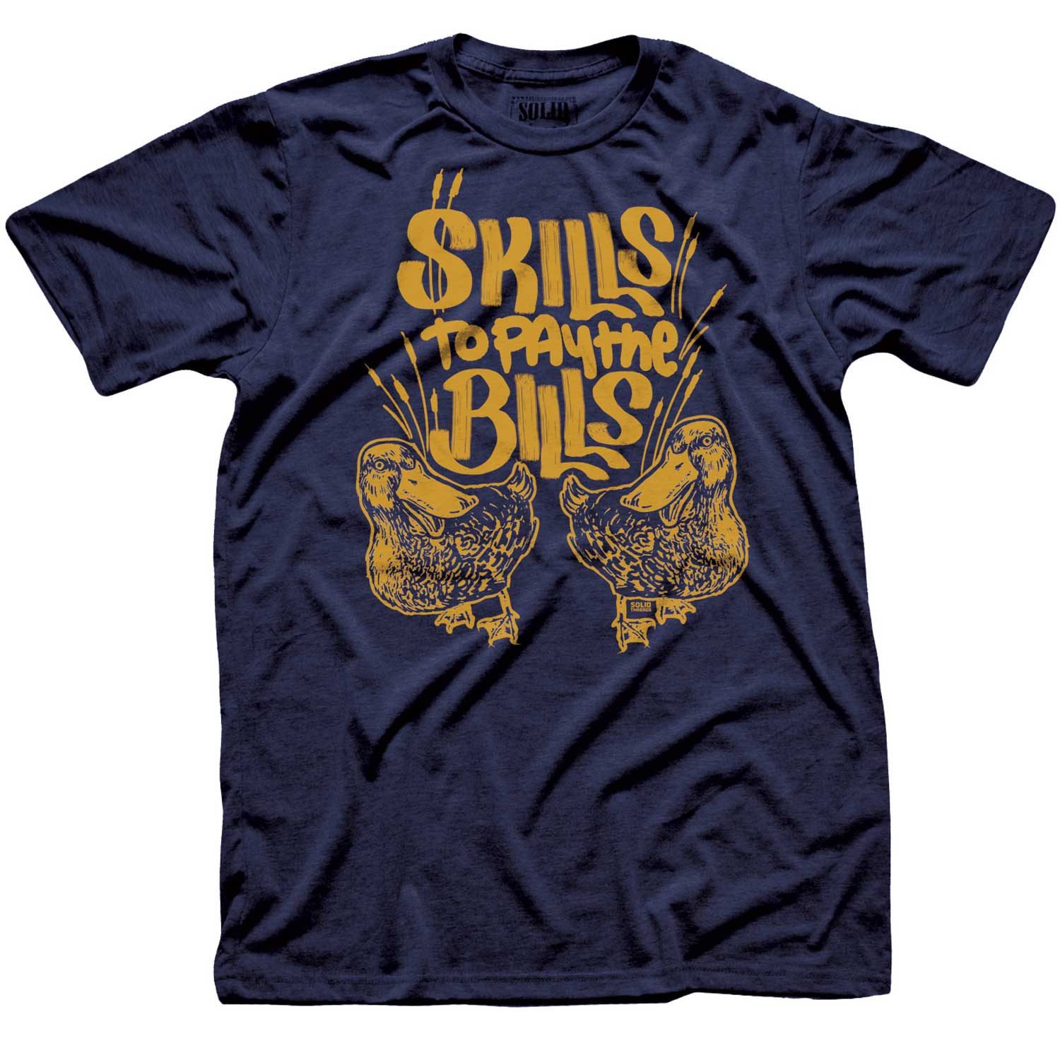Men's Skills to Pay the Bills Vintage Graphic Tee | Funny Mallard Duck Graphic Tee | Solid Threads