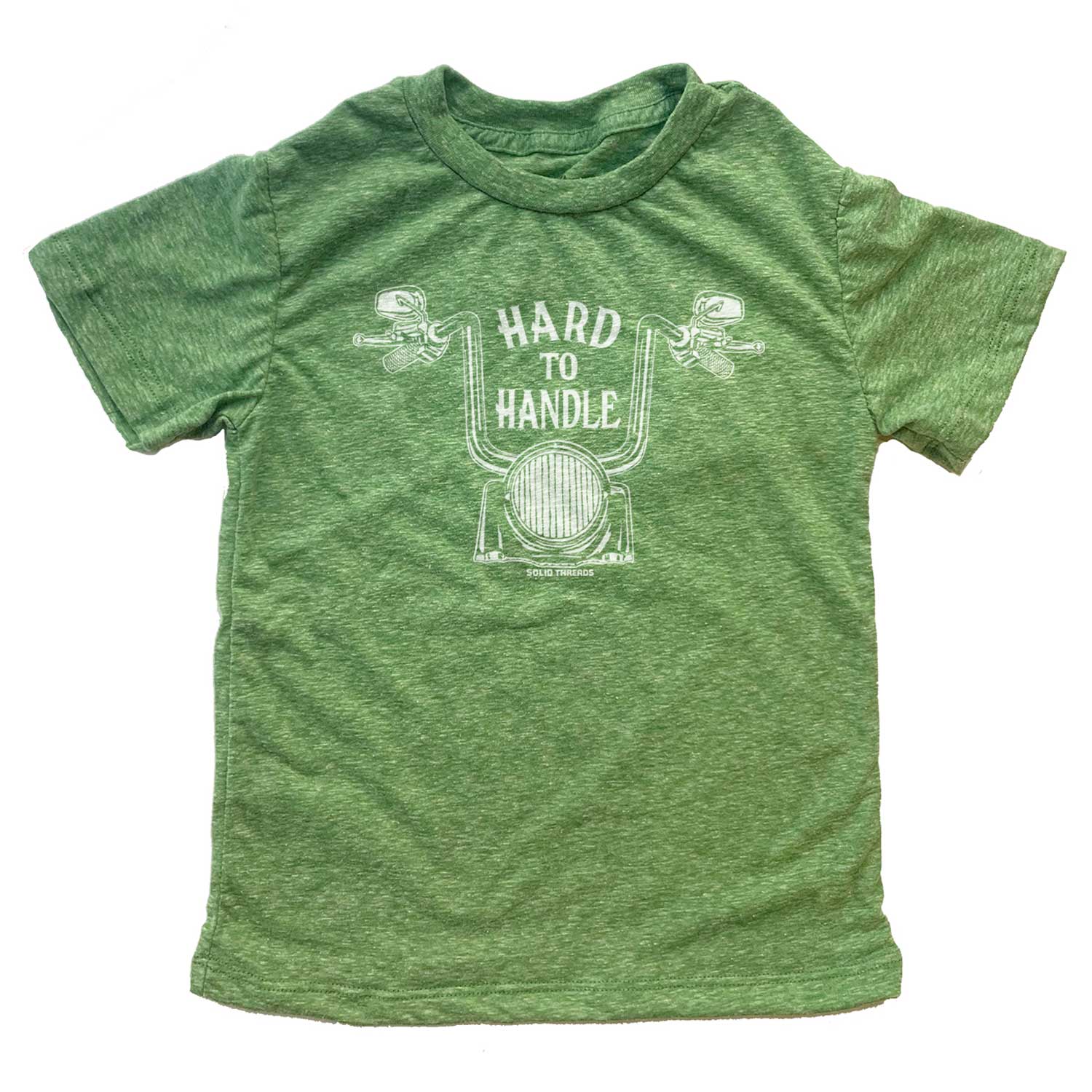 Kids Hard To Handle Cool Motorcycle Graphic T-Shirt | Cute Bicycle Triblend Tee | Solid Threads