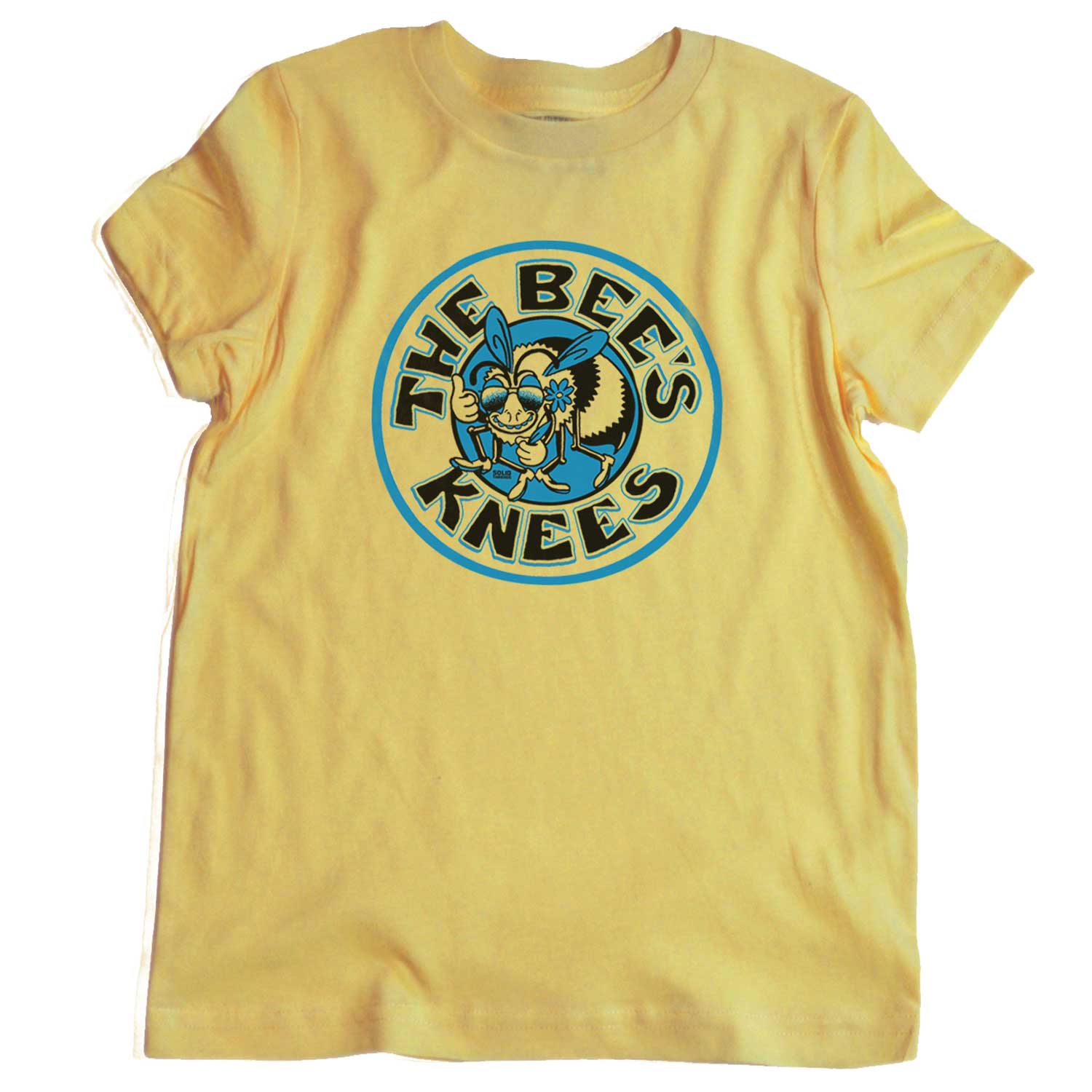 Kids The Bee's Knees Retro Nature Graphic T-Shirt | Funny Summer Pollinator Tee | Solid Threads