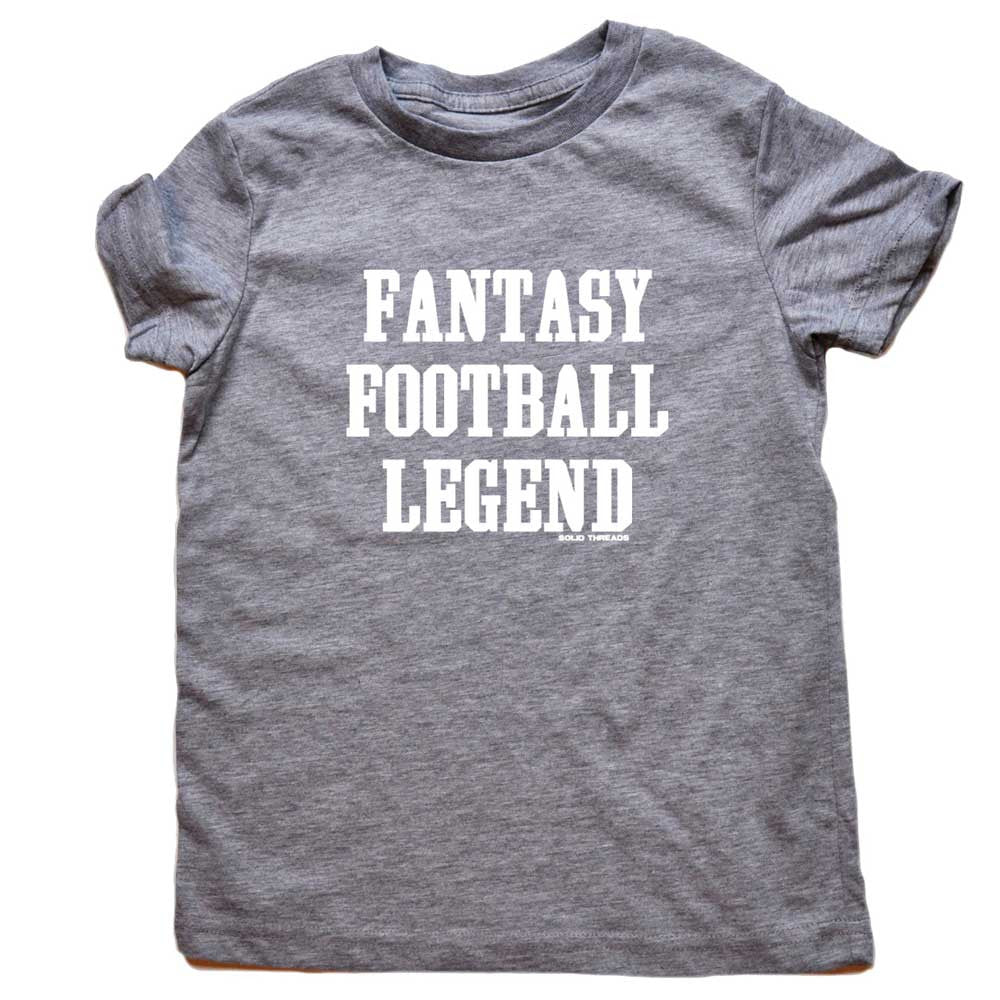 Kid&#39;s Fantasy Football Legend Retro Sports Graphic Tee | Retro Football T-shirt | Solid Threads