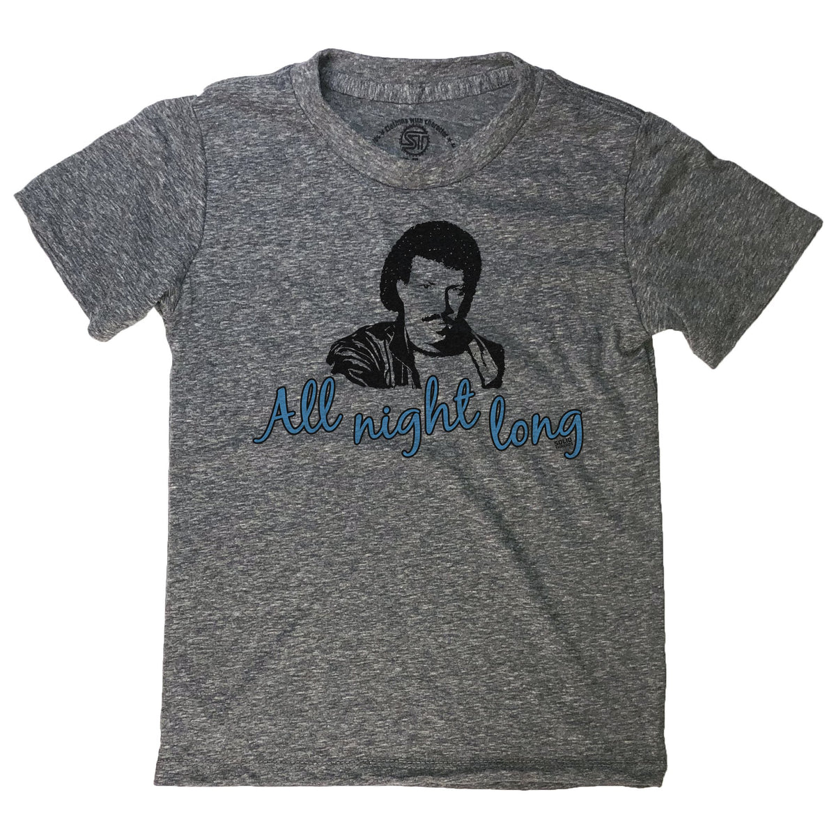 Cute Kid&#39;s All Night Long Retro 80s Music Graphic Tee | Funny Lionel Richie T-Shirt | Solid Threads