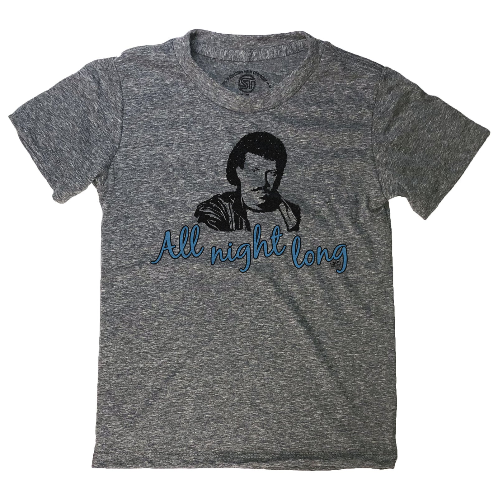 Cute Kid's All Night Long Retro 80s Music Graphic Tee | Funny Lionel Richie T-Shirt | Solid Threads