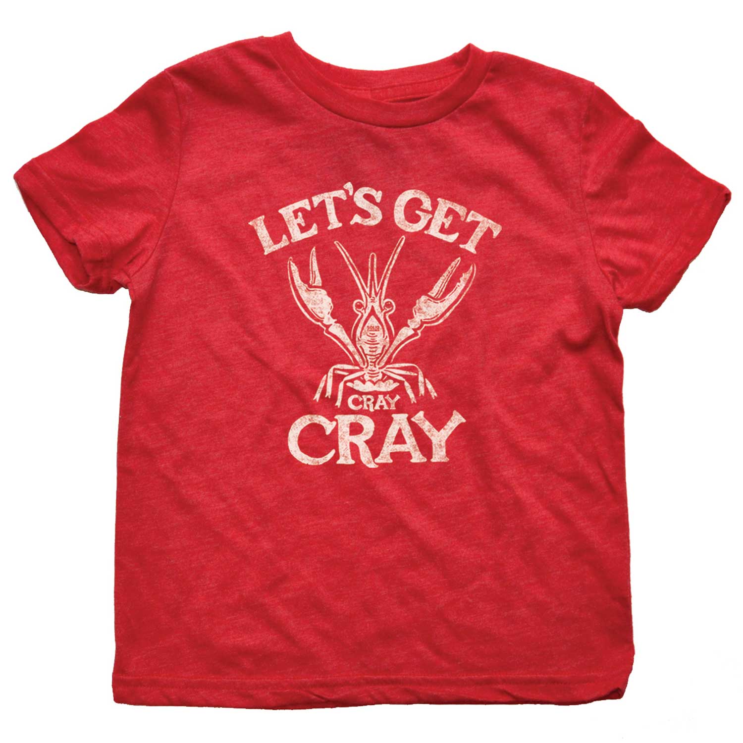 Kid's Let's Get Cray Cray Retro Beach Party Graphic Tee | Funny Crawfish T-Shirt | Solid Threads