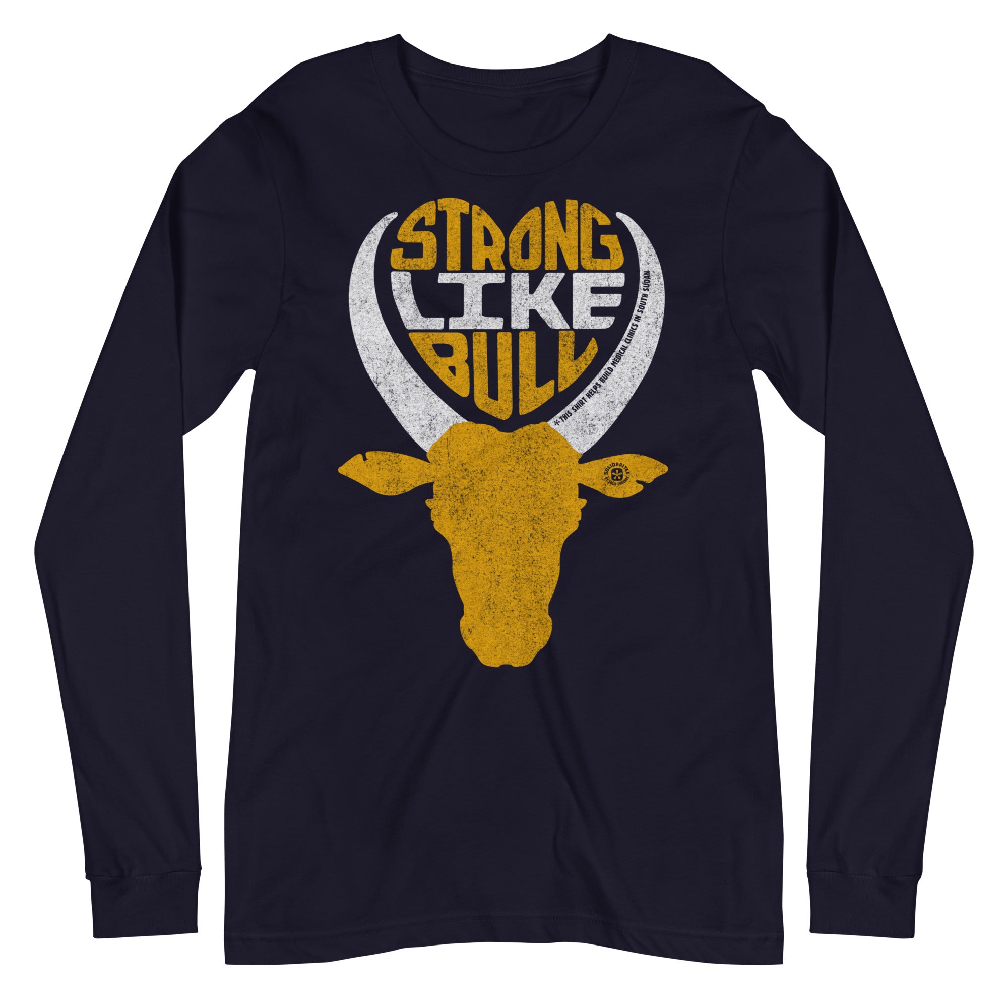Unisex Strong Like Bull Vintage Graphic Long Sleeve Tee | Retro Movie T-Shirt - Solid Threads