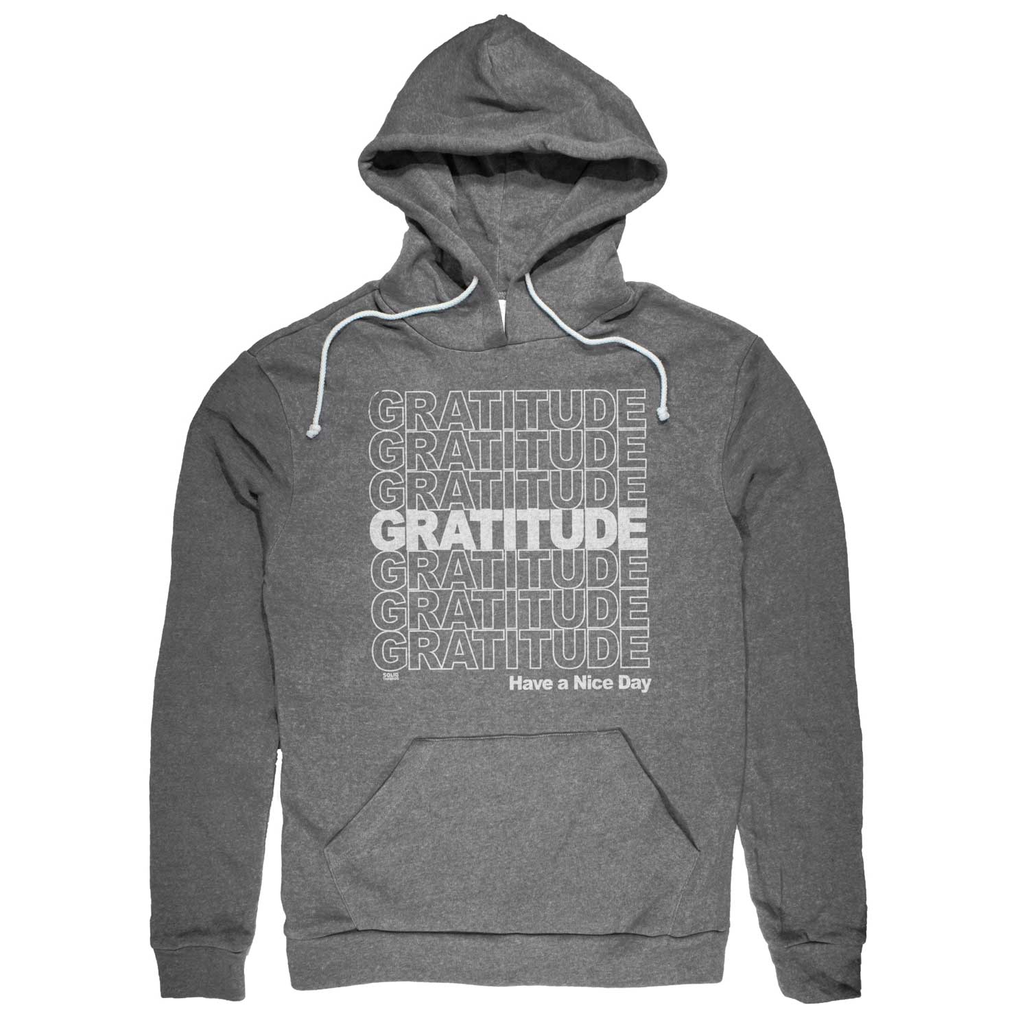 Gratitude Vintage Pullover Hoodie | Funny Thankfulness Graphic | Solid Threads