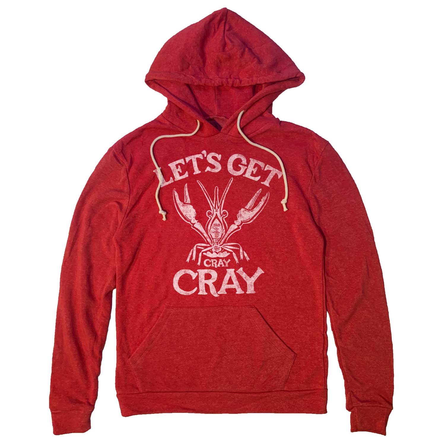 Unisex Cray Cray Cool Vintage Graphic Hoodie | Funny Crawfish Sweatshirt | Solid Threads
