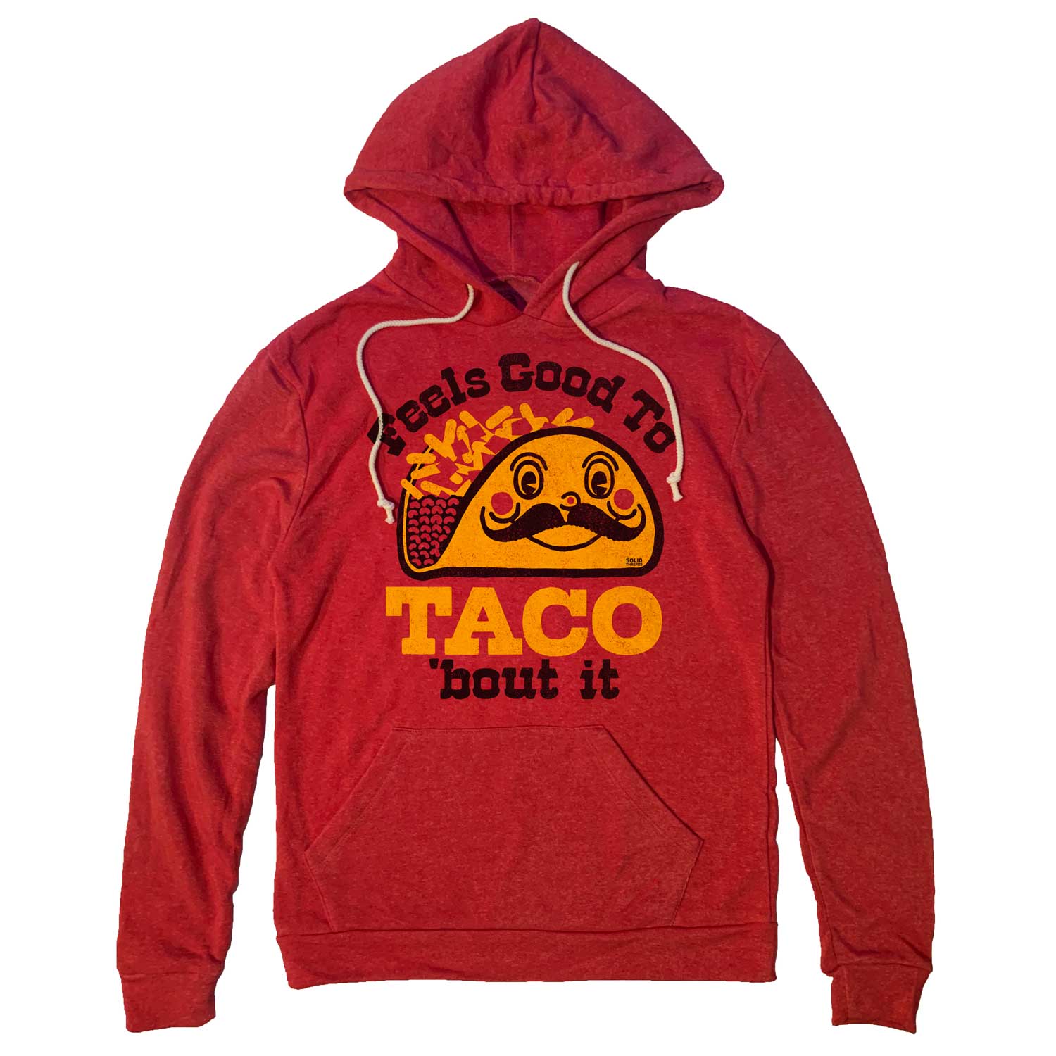 Unisex Taco Bout It Cool Vintage Graphic Hoodie | Funny Foodie Sweatshirt | Solid Threads