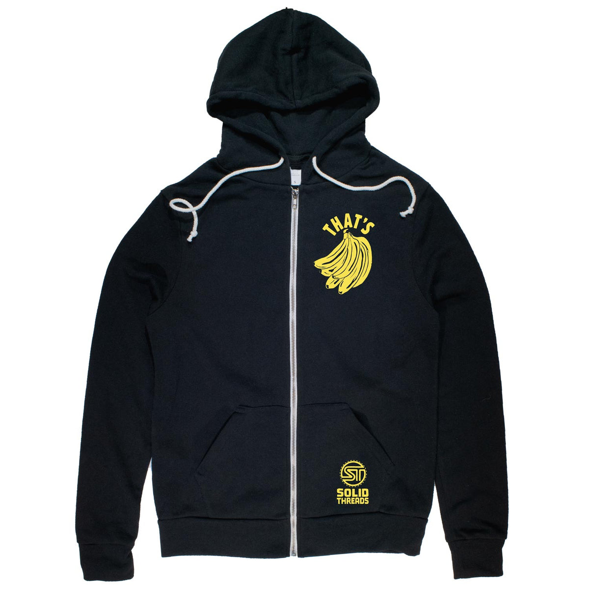 That&#39;s Bananas Vintage Zip Up Hoodie | Funny Fruit Graphic | Solid Threads